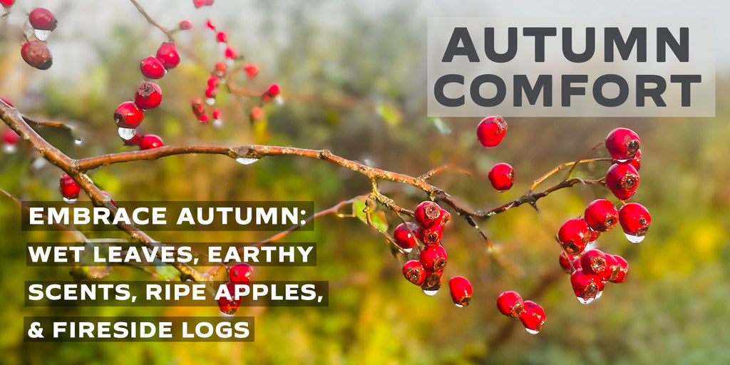 Embrace the season with Parkminster's Autumnal scent collections. WEt Leaves, Earthy scents, Ripe Apples & foresdie logs