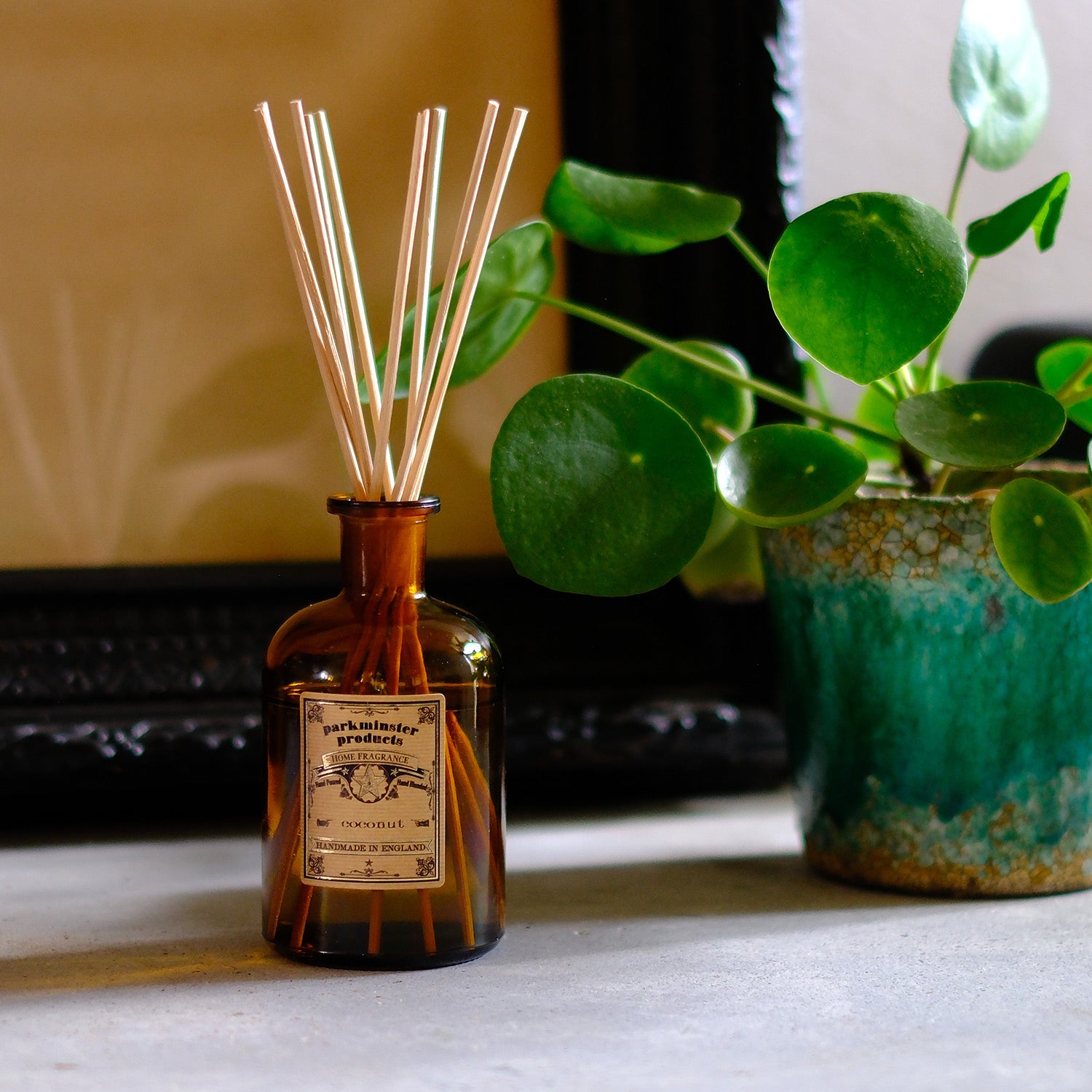 Experience the tropical and sweet Coconut Reed Diffuser from Parkminster, 200ml fragrance in the Apothecary Collection, handcrafted in Cornwall