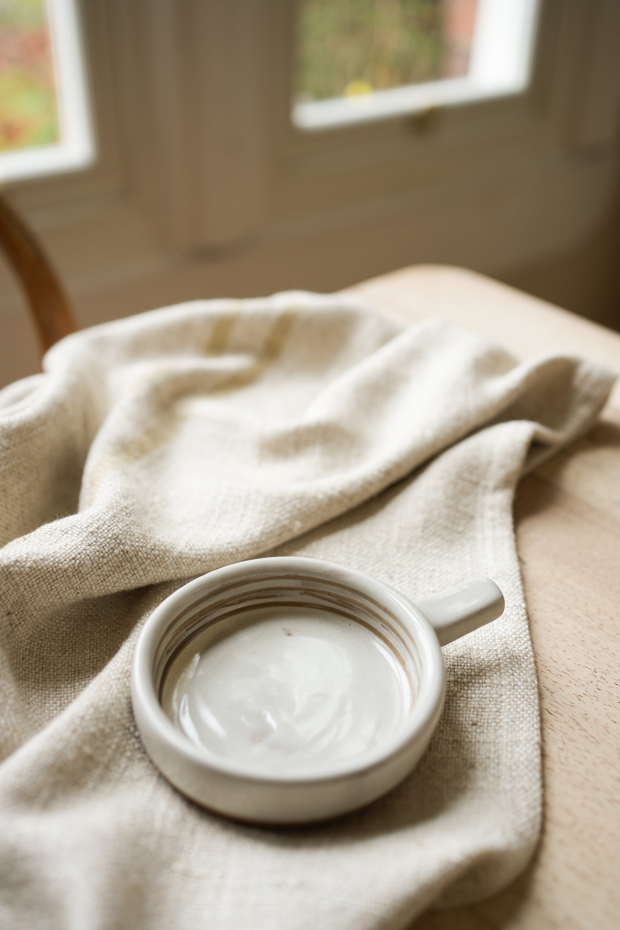 Hand Painted Breton Stripe Olive Dish - Taupe curated home decor piece by Parkminster Living
