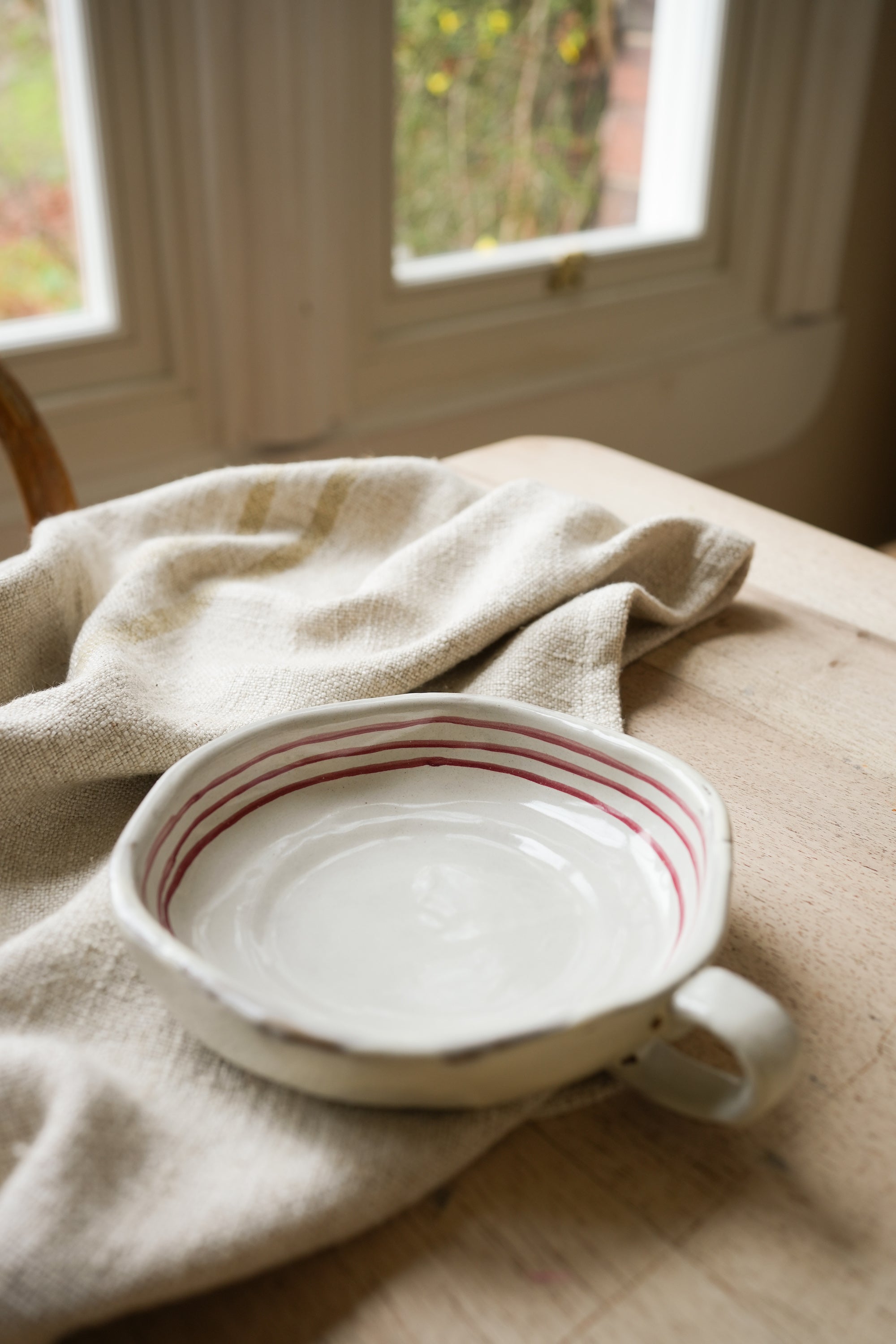 Hand Painted Breton Stripe Dish - Brick curated home decor piece by Parkminster Living