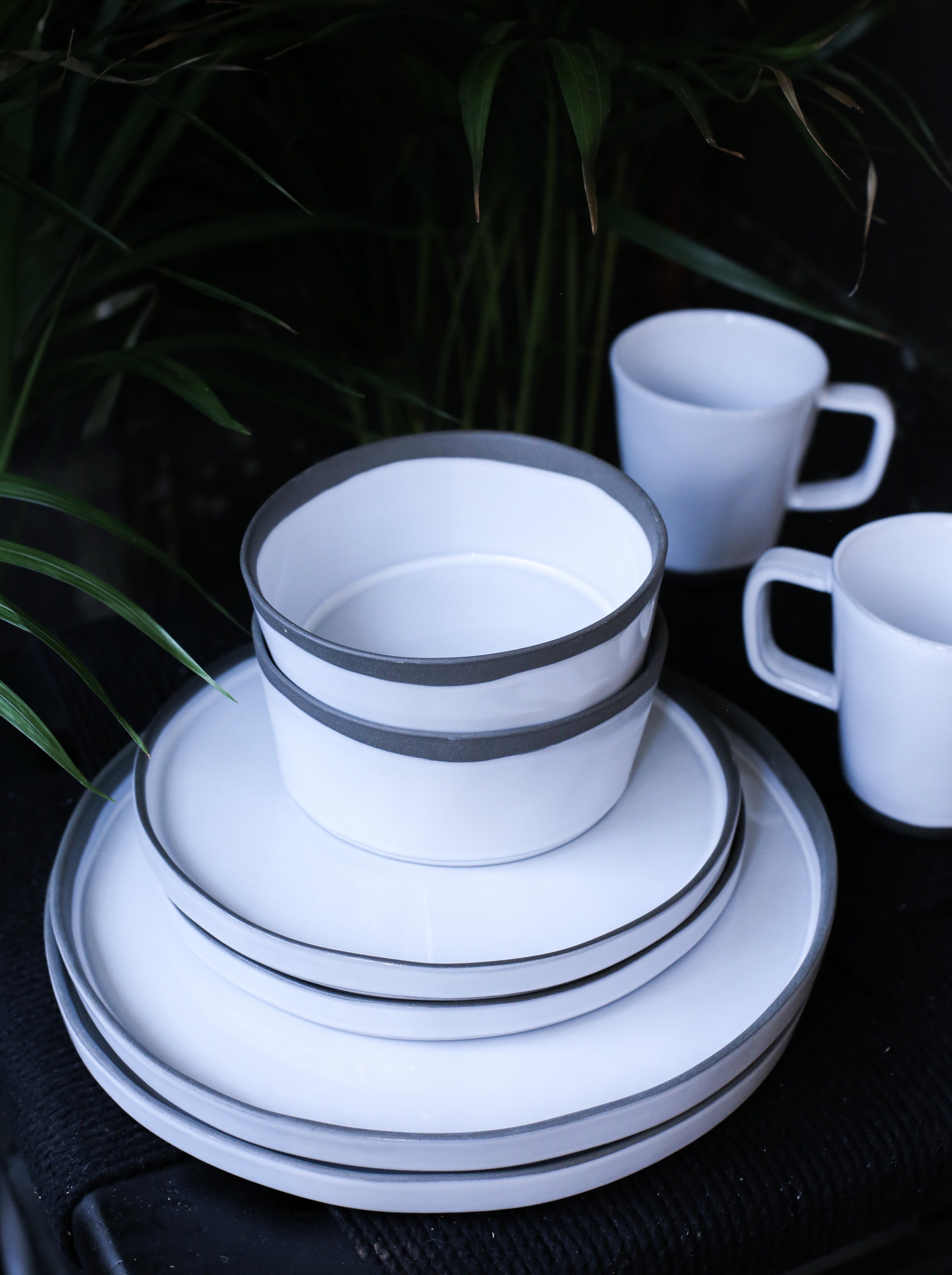 Hand Painted Breton Stripe Tea Cup - Brick home decor piece curated by Parkminster Living