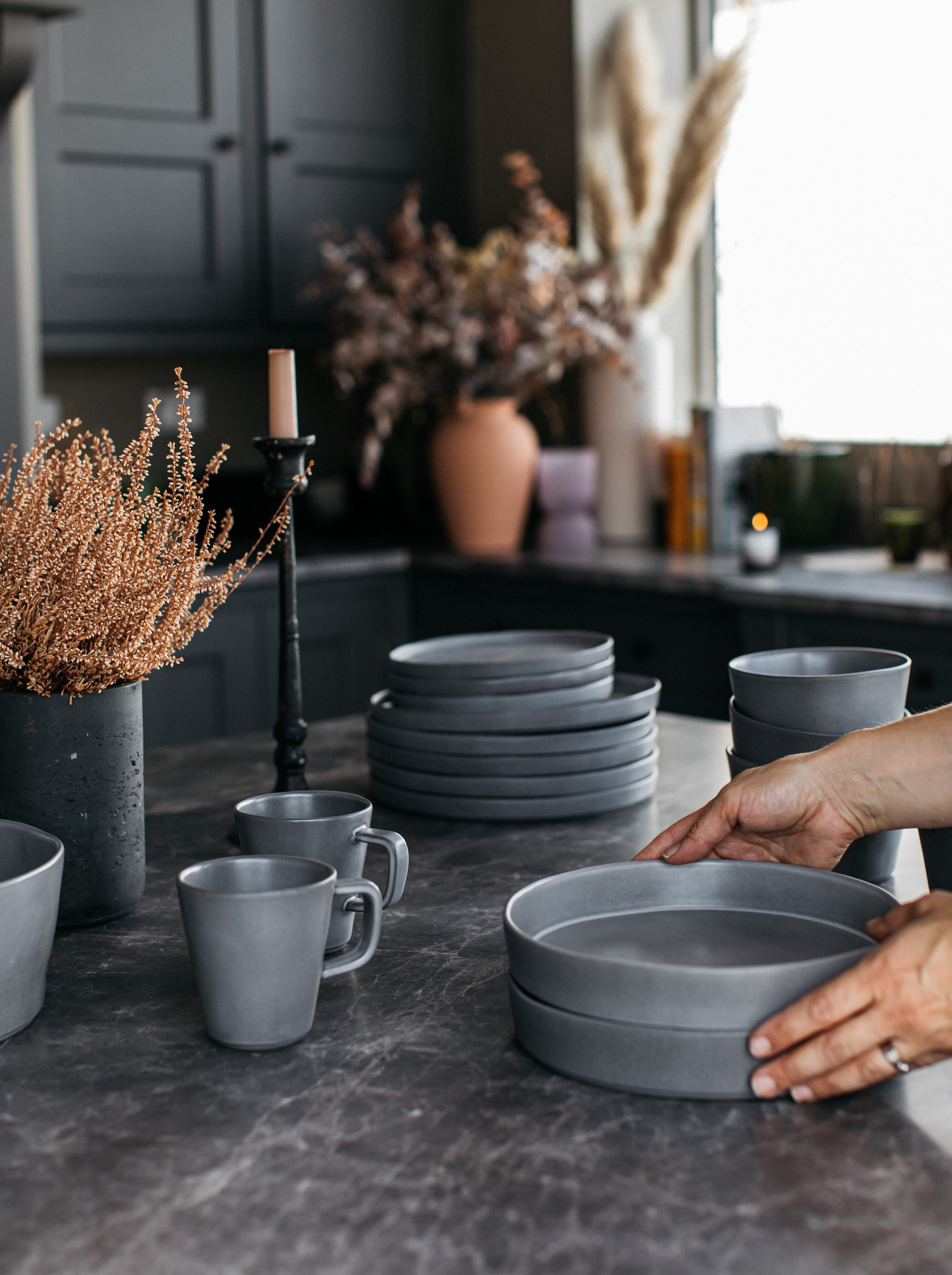 Hand Painted Breton Stripe Snack Bowl - Brick home decor piece curated by Parkminster Living