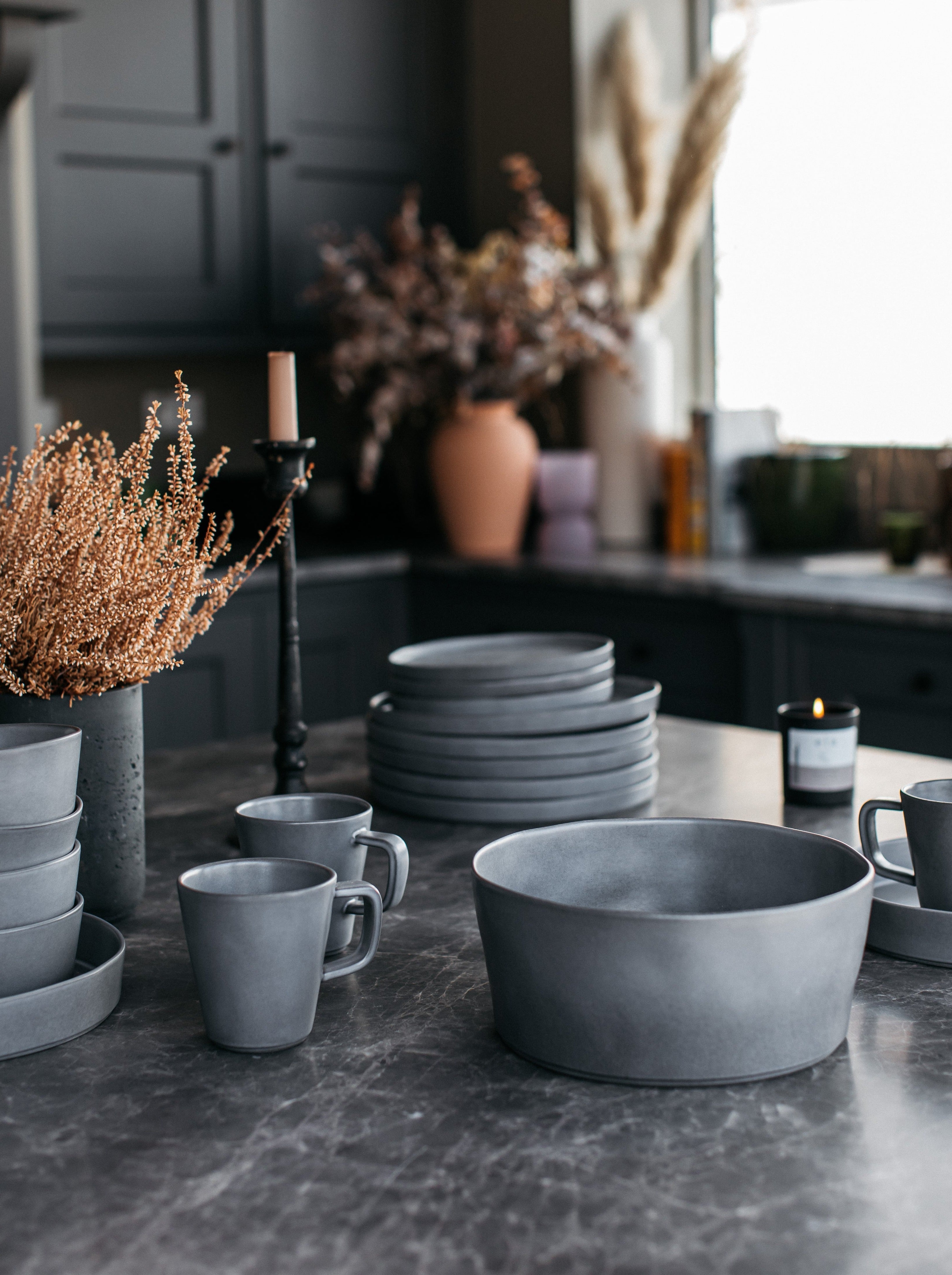 Hand Painted Breton Stripe Tea Cup - Ink home decor piece curated by Parkminster Living