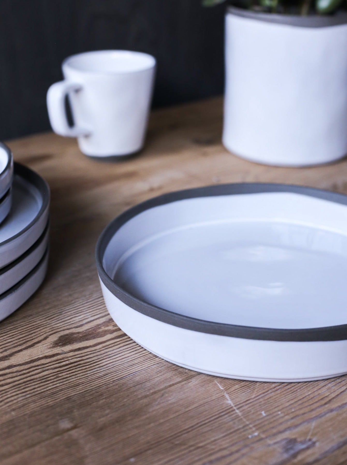 Hand Painted Breton Stripe Mug - Ink home decor piece curated by Parkminster Living