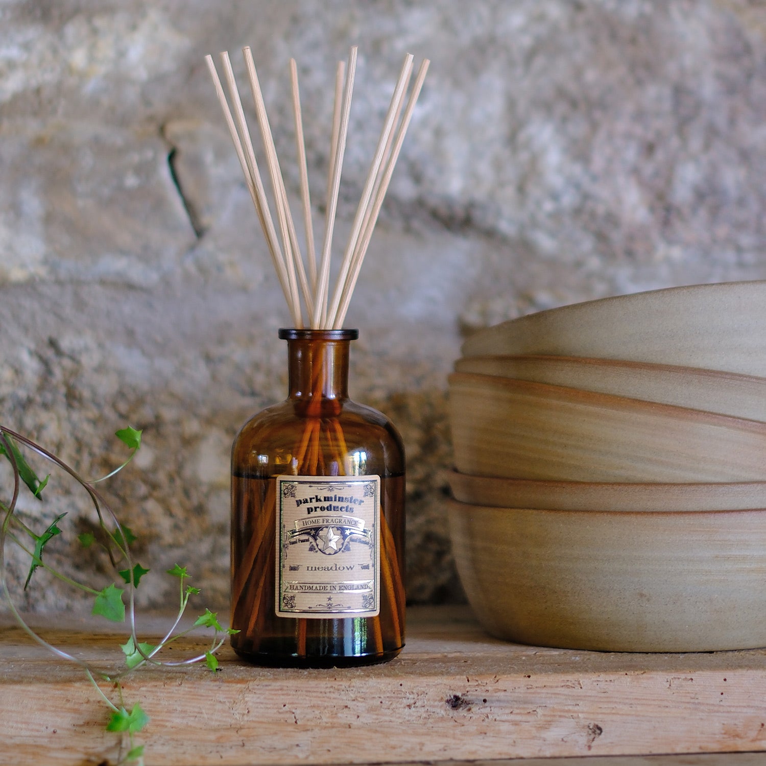 Indulge in the tranquility of the Meadow Reed Diffuser, 200ml from Parkminster Home Fragrance, expertly made in Cornwall