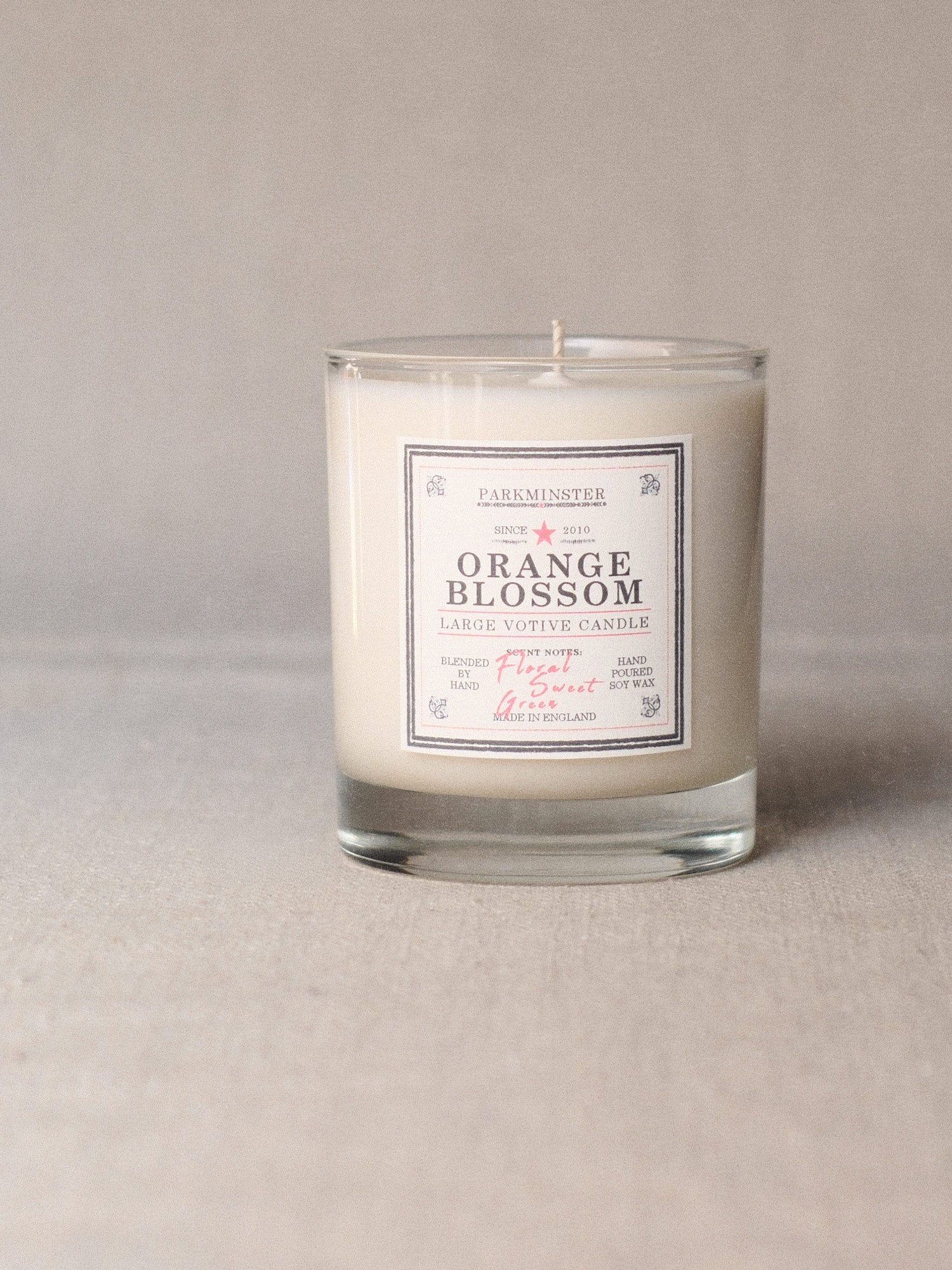 an Orange Blossom Floral scented candle made using Soy Wax by Parkminster