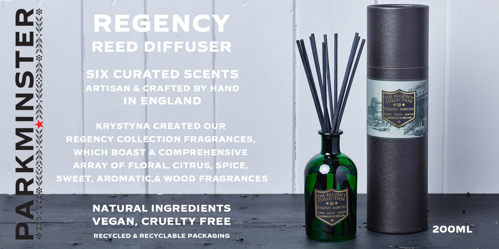 Regency Collection Reed Diffusers 200ml by Parkminster - Fragrances created by Krystyna Patey - Floral, Citrus, Spice, Sweet, Aromatic and Wood Fragrances