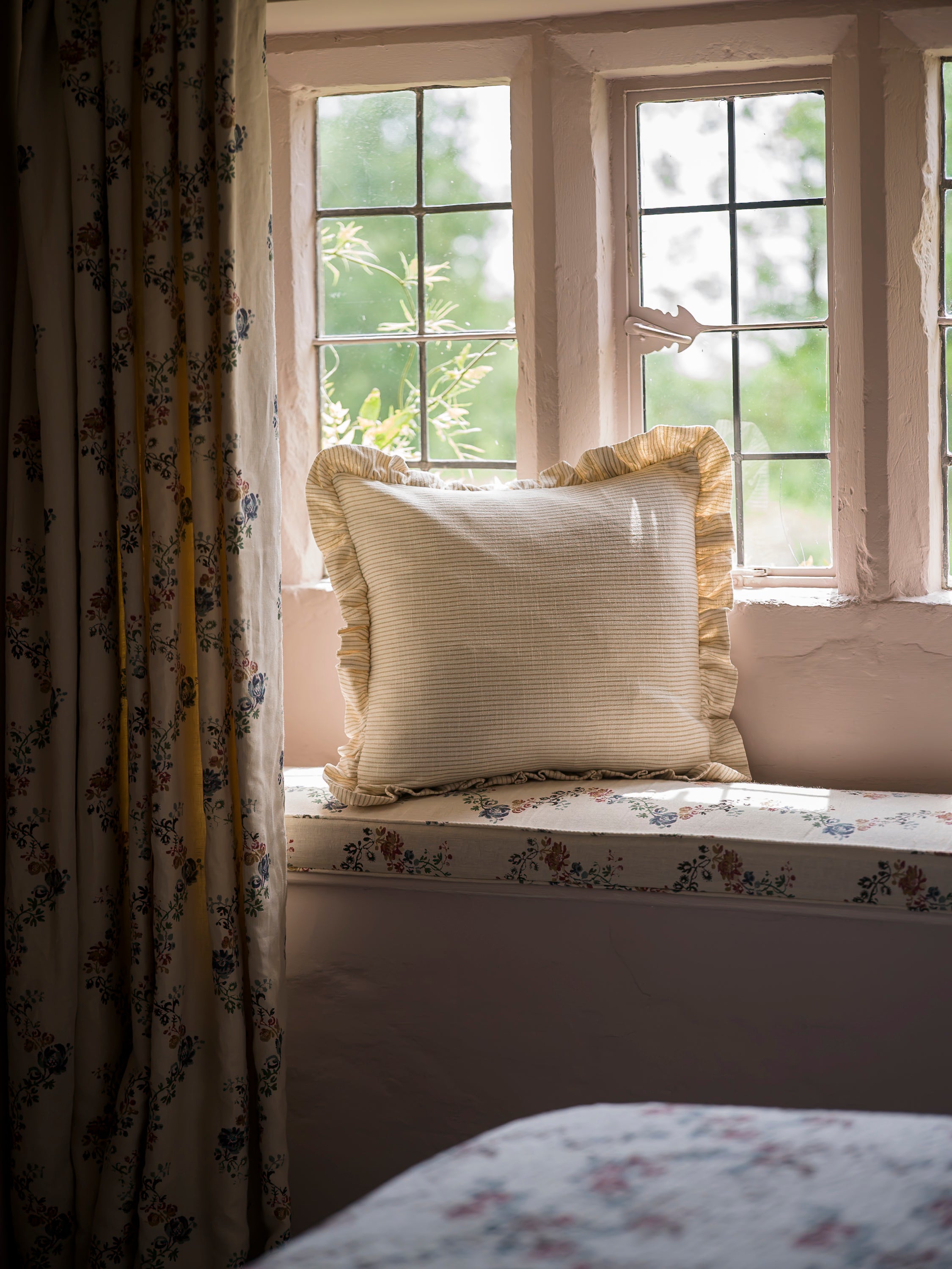 Stripe Frill Cushion - Taupe curated home decor piece by Parkminster Living