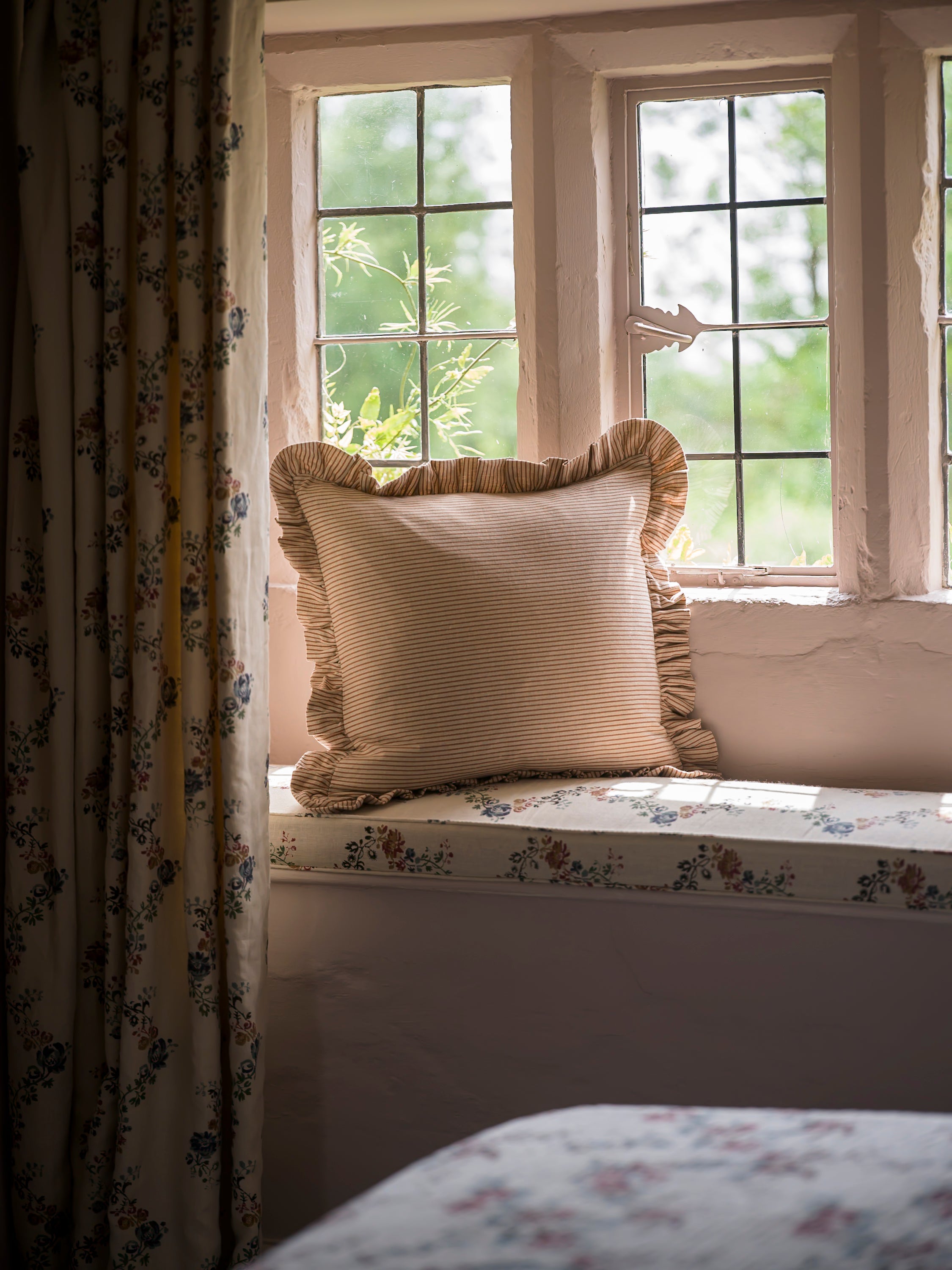 Stripe Frill Cushion - Brick curated home decor piece by Parkminster Living