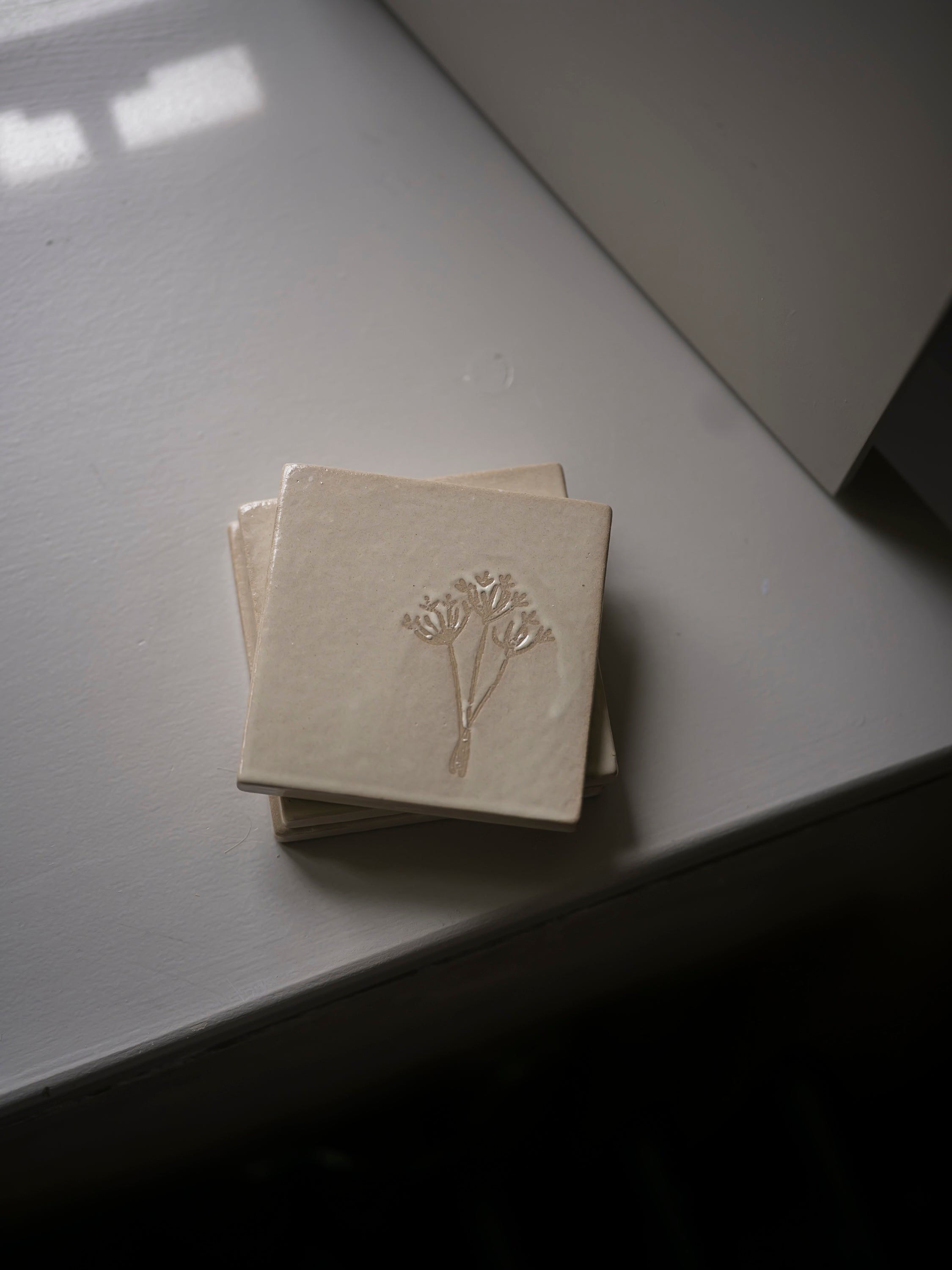 Studio Pottery Coaster - Cow Parsley curated home decor piece by Parkminster Living
