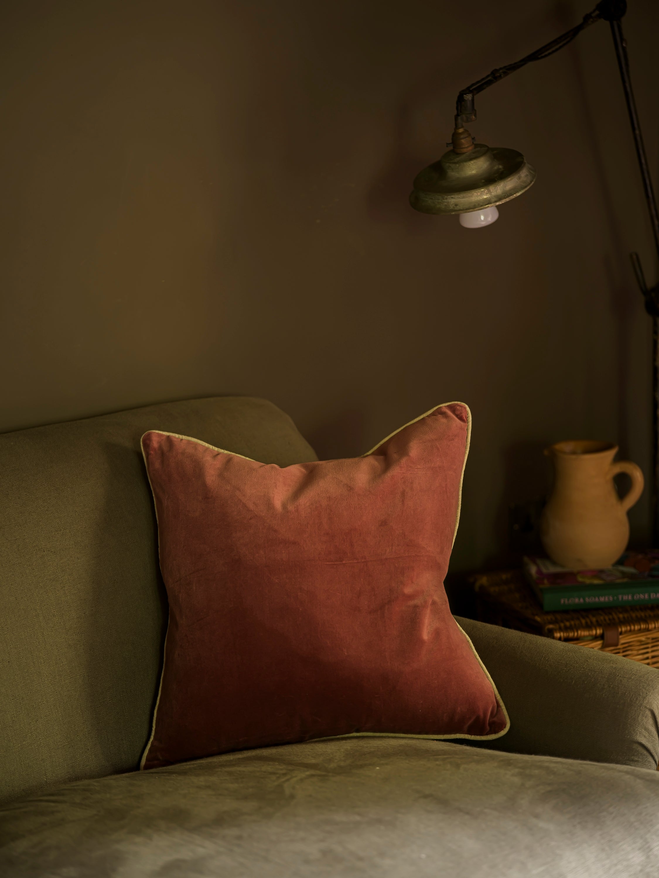 Indian Cotton Velvet Cushion - Pomegranate curated home decor piece by Parkminster Living