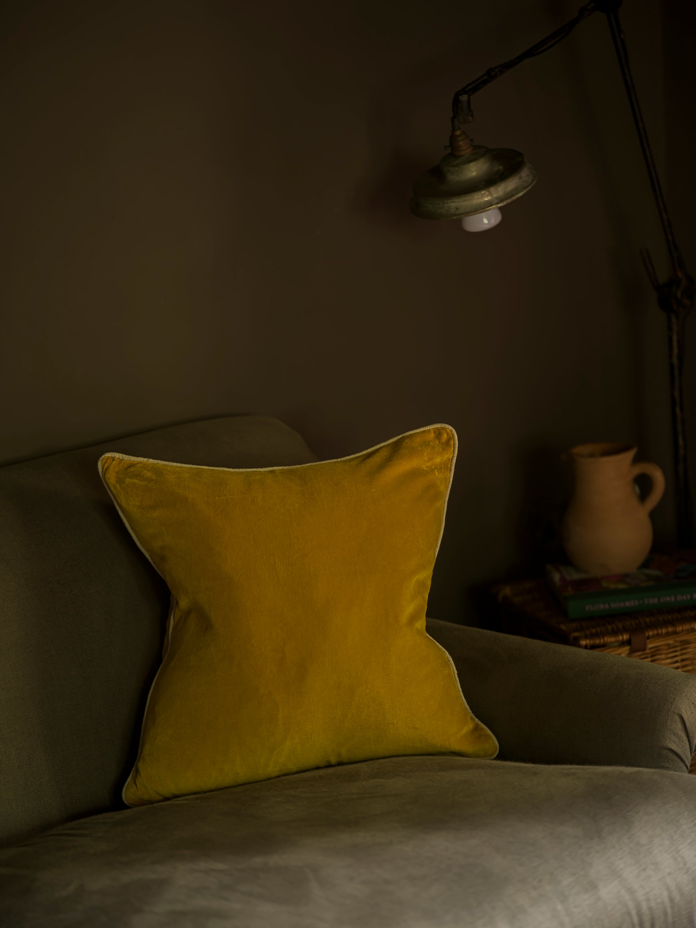 Indian Cotton Velvet Cushion - Turmeric curated home decor piece by Parkminster Living