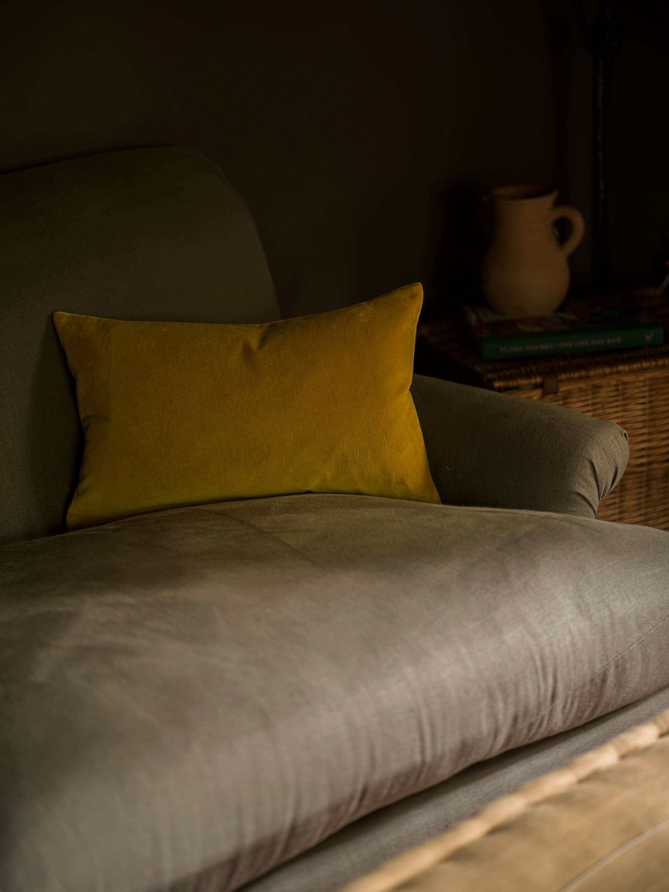 Indian Cotton Velvet Cushion - Turmeric curated home decor piece by Parkminster Living