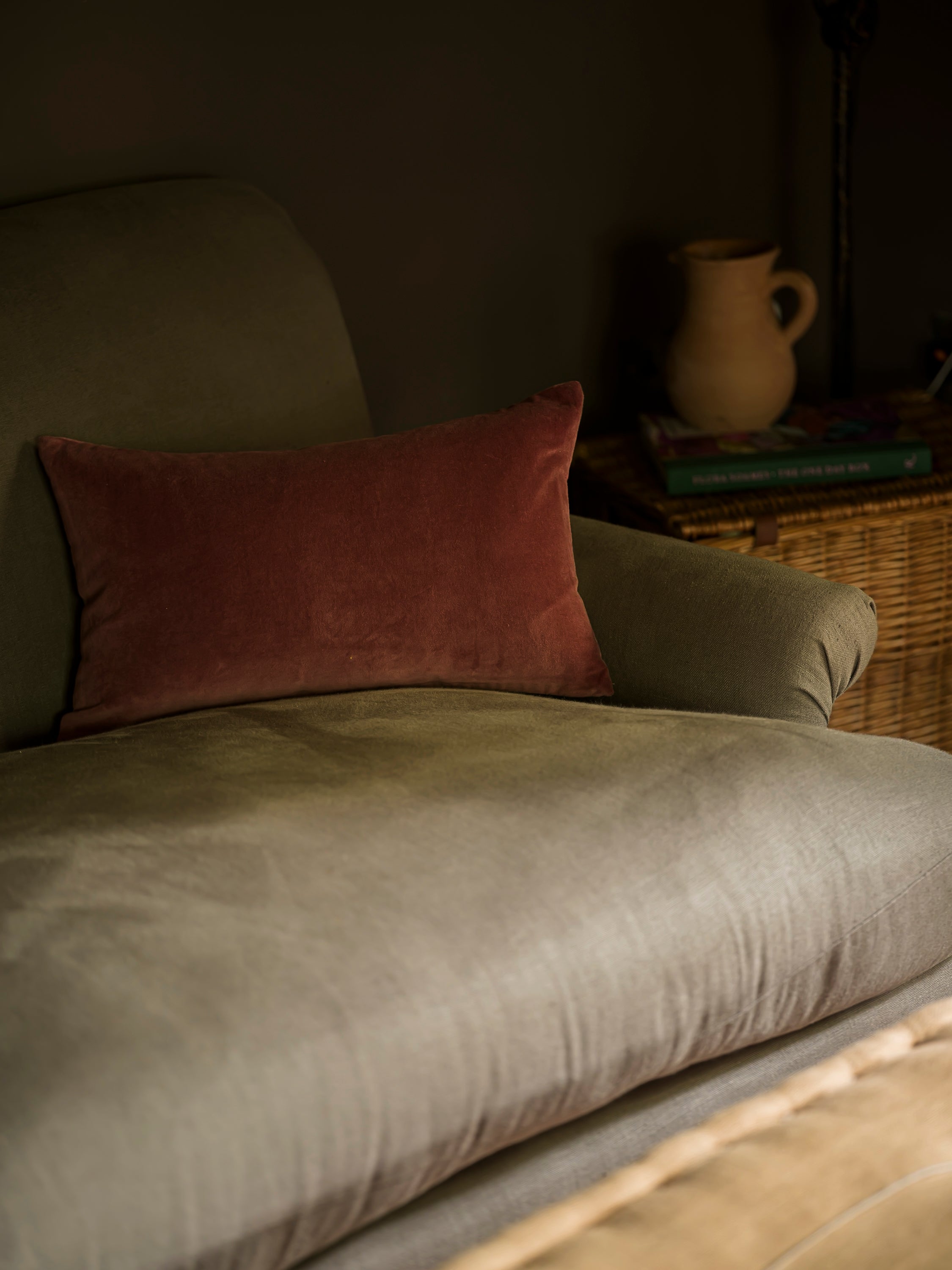 Indian Cotton Velvet Cushion - Pomegranate curated home decor piece by Parkminster Living