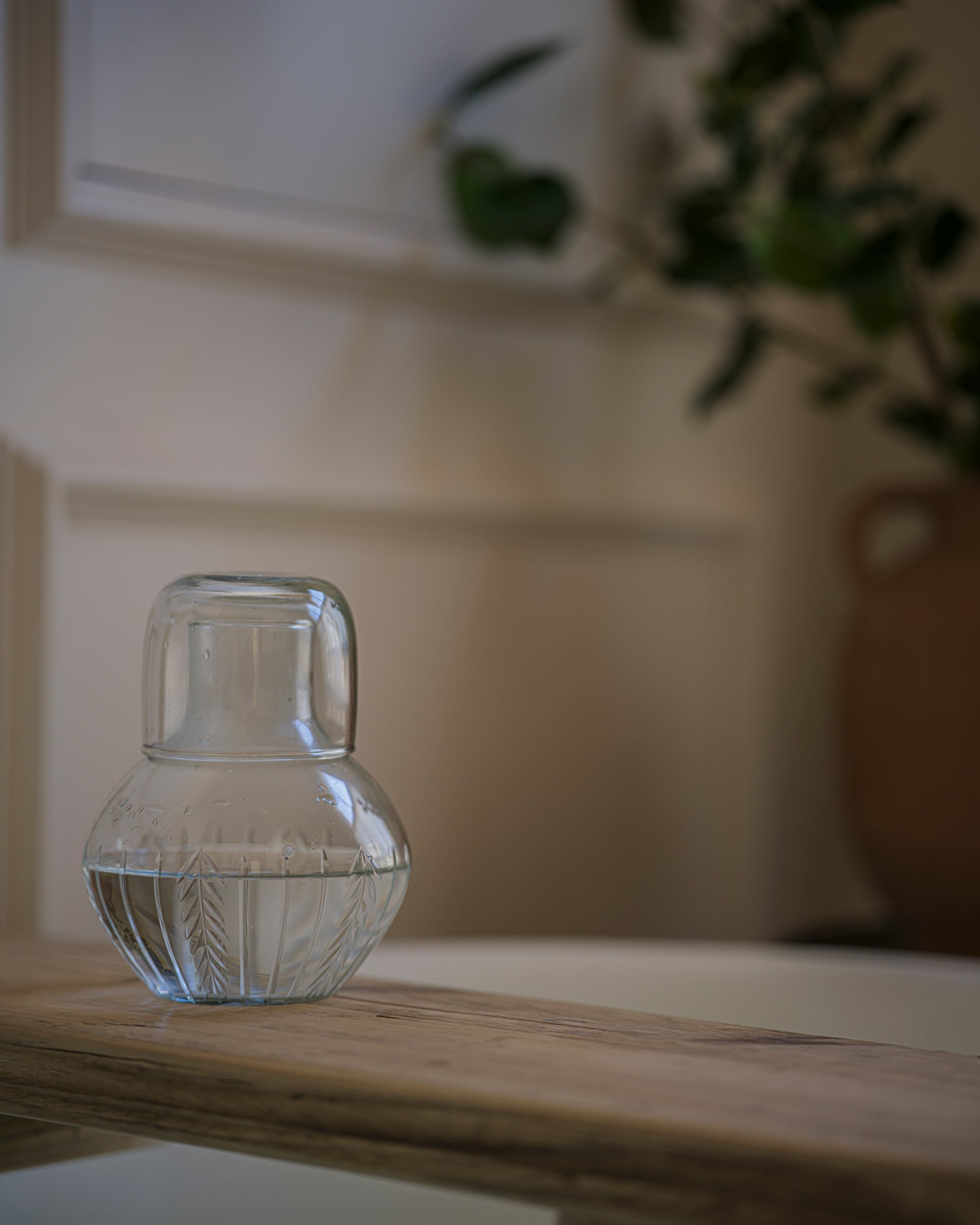 Handblown Carafe and Glass Set - Scandi Stripe curated home decor piece by Parkminster Living