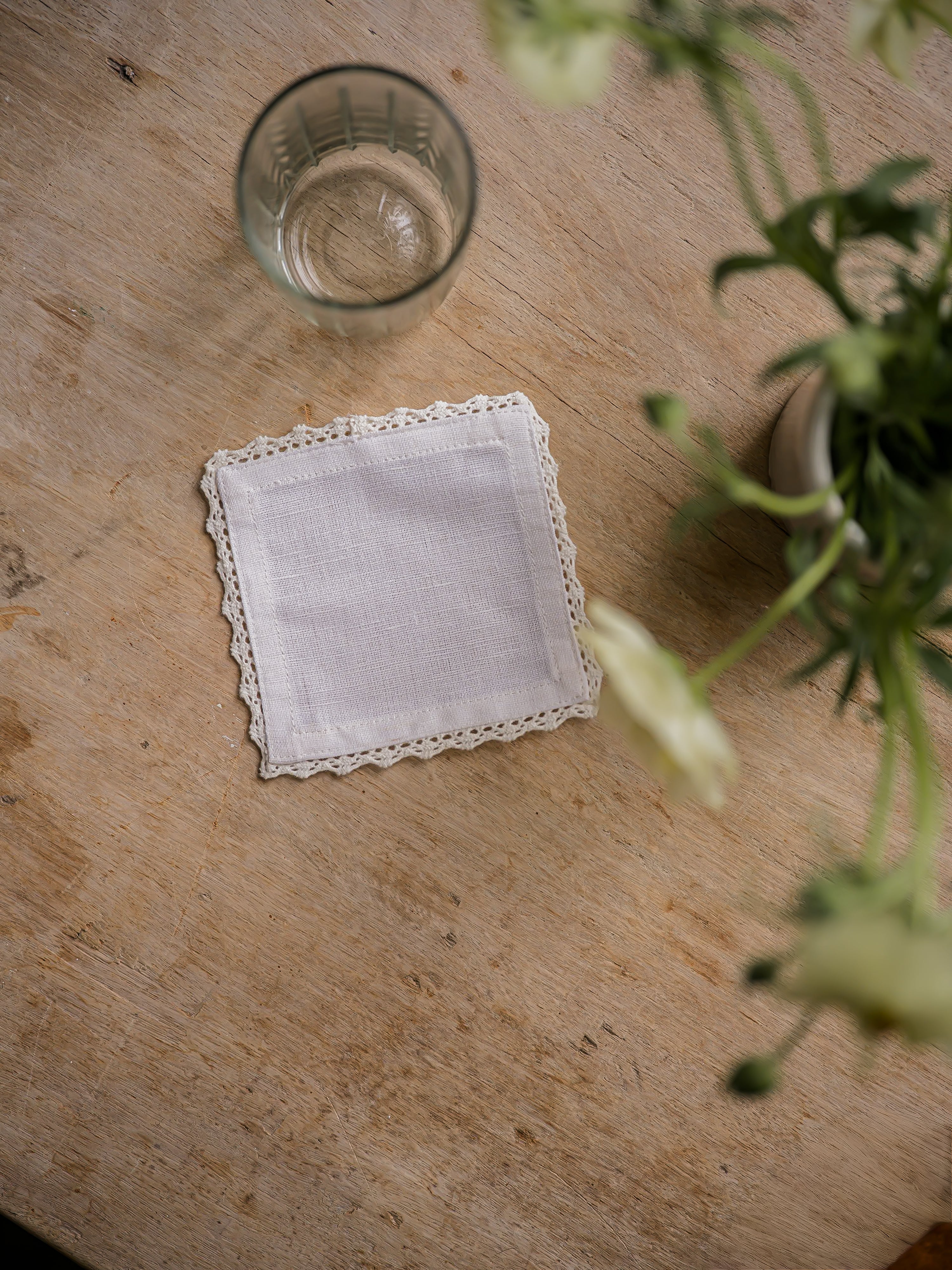 Linen & Lace Coasters - White curated home decor piece by Parkminster Living