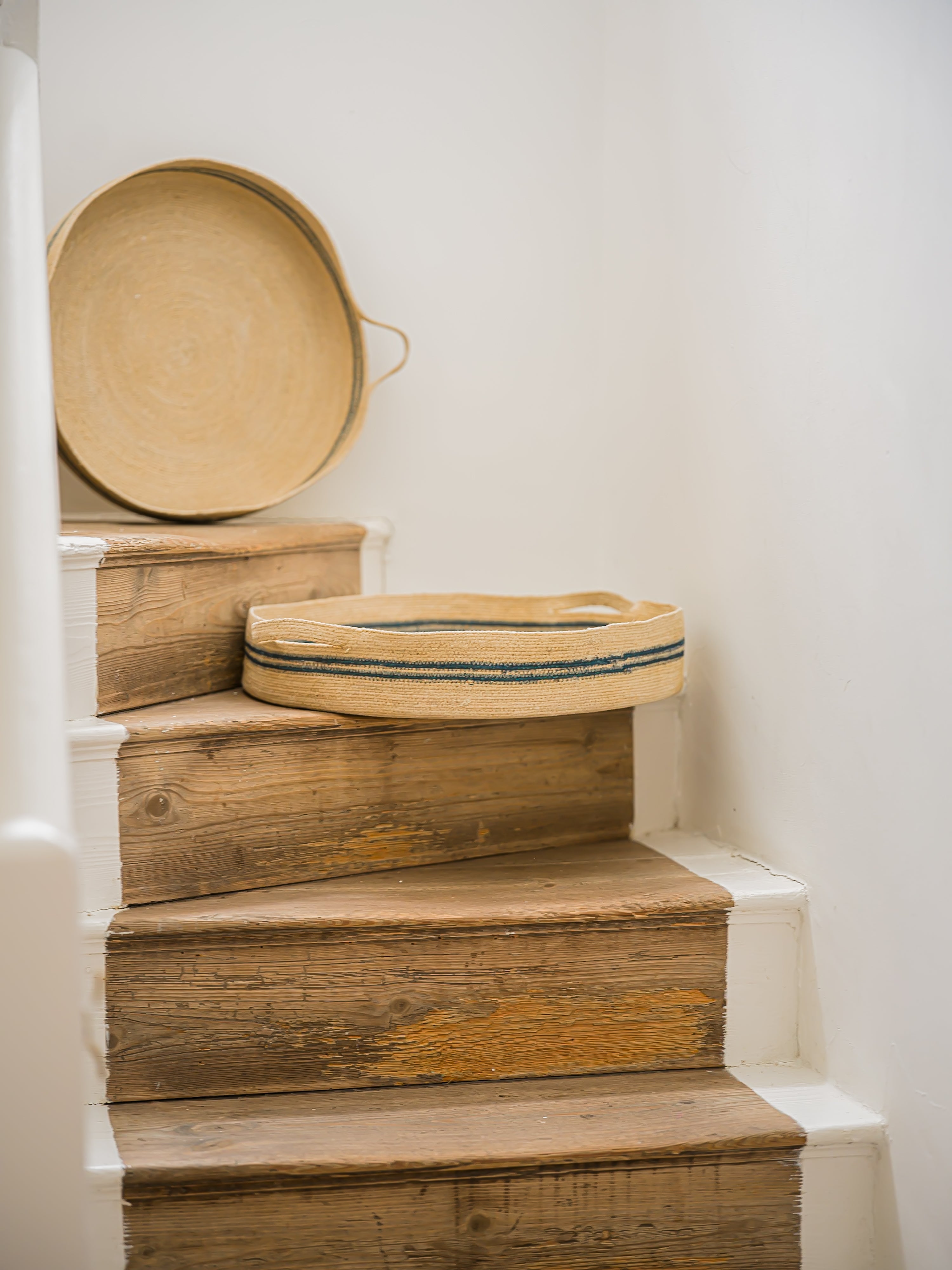 Harbour Stripe Seagrass Trays -   Navy curated home decor piece by Parkminster Living