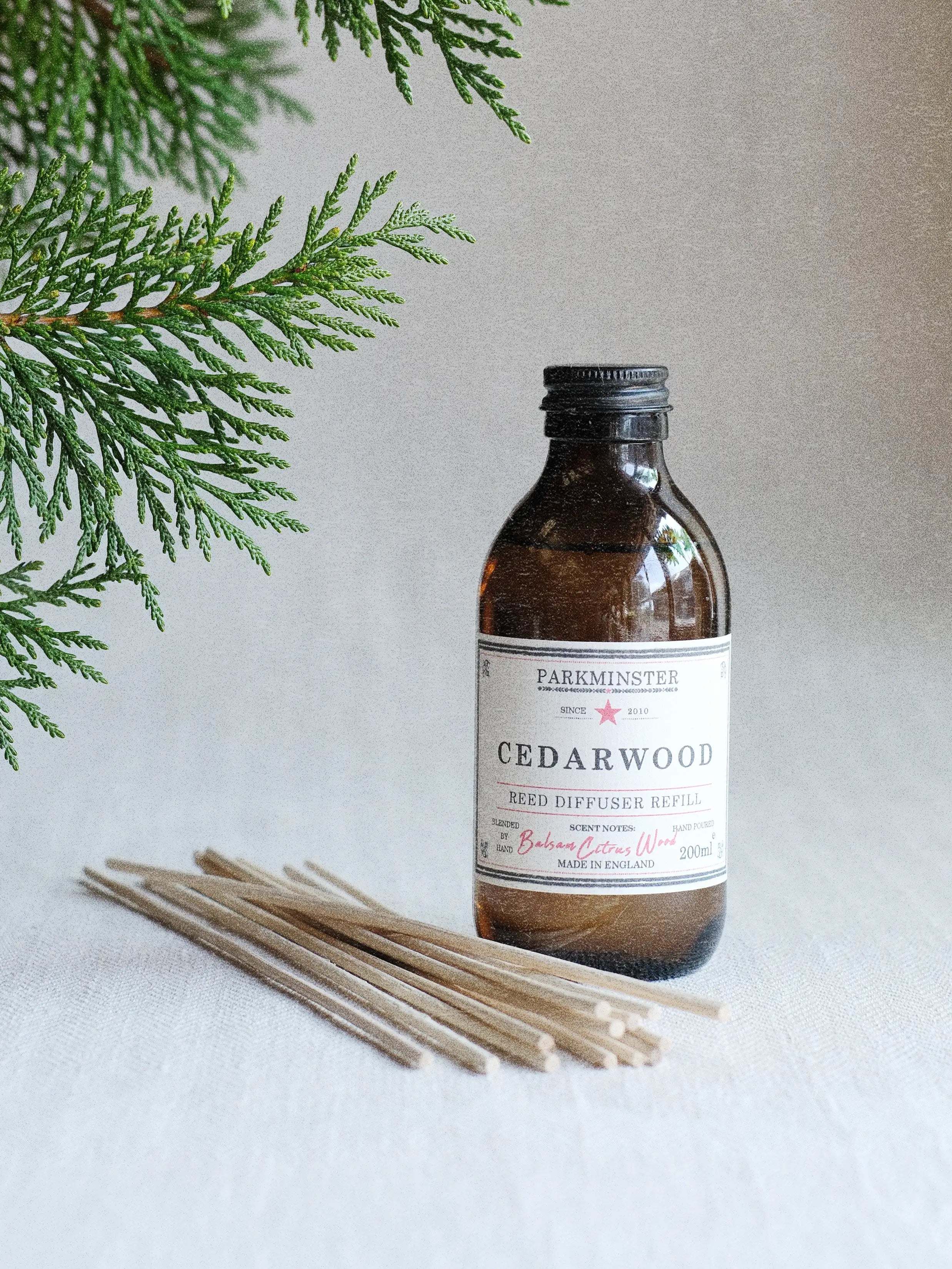 Refresh your home with our Cedarwood Essential Oil Reed Diffuser Refill. Made by hand from scratch using 100% pure essential oils, plant-based ingredients and free reeds.