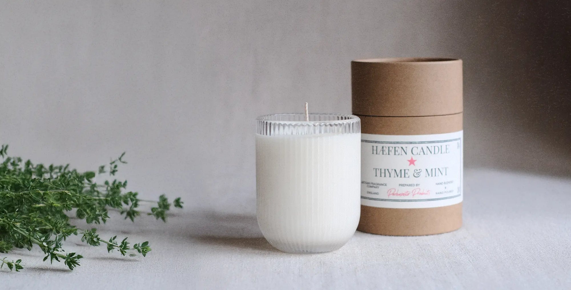 Parkminster HÆFEN Candle, a calm and atmospheric natural soy wax candle inspired by the Helford River, available in 26 exclusive in-house fragrances for the home.