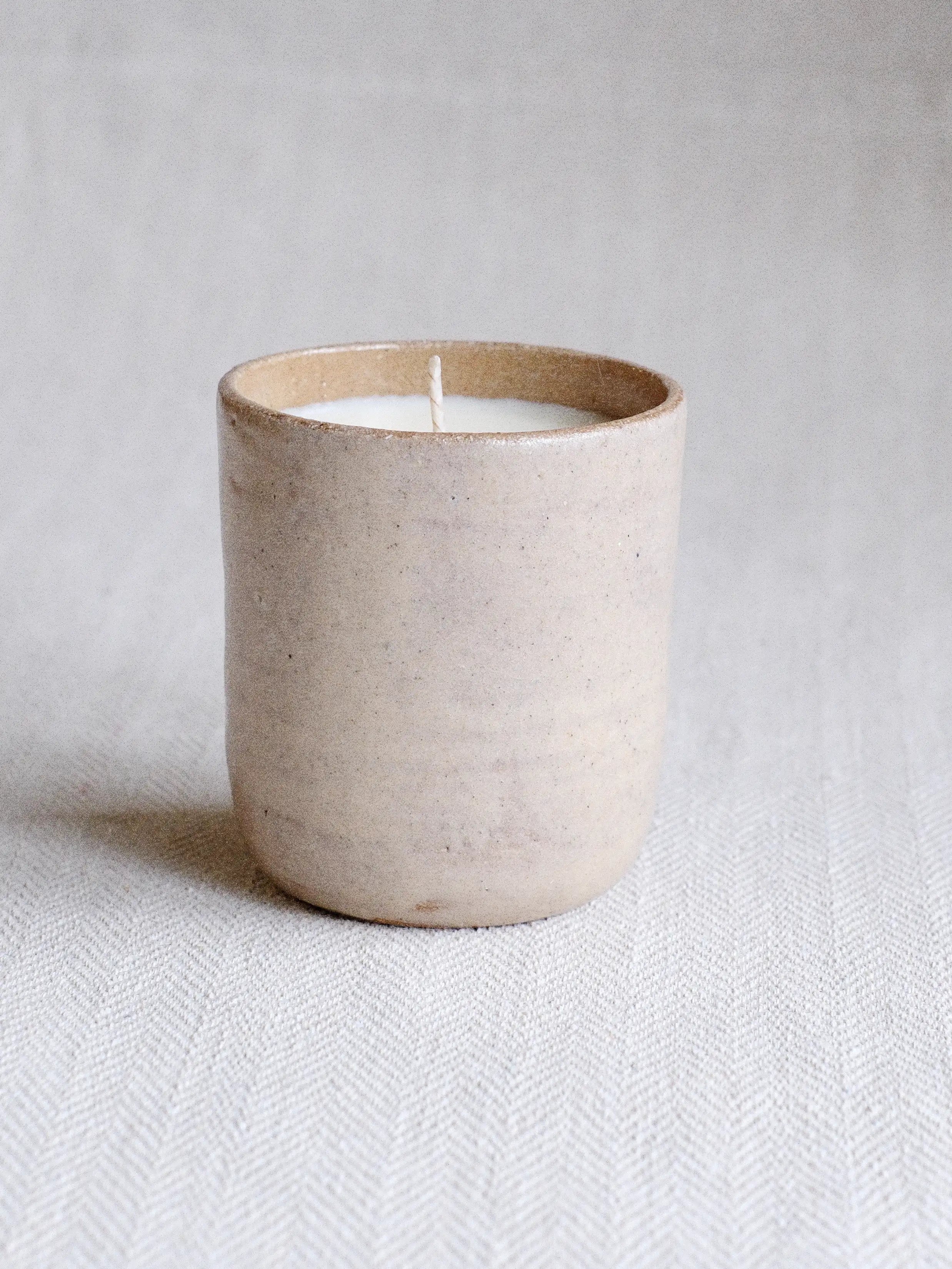 a Parkminster Kiln Collection soy wax pot candle filled with our natural fragrance blends in earth glaze ceramic vessel by Jenna Bray Ceramics