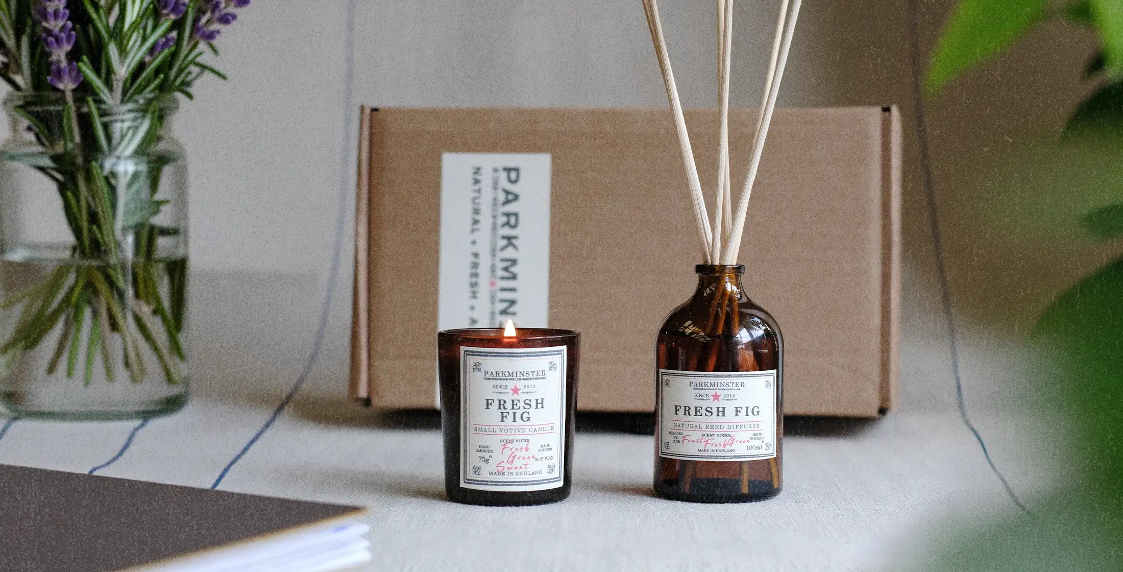 Luxury candle gift set featuring a scented votive candle and reed diffuser, perfect as a birthday candle present, home fragrance gift set or elegant candle set for any occasion.