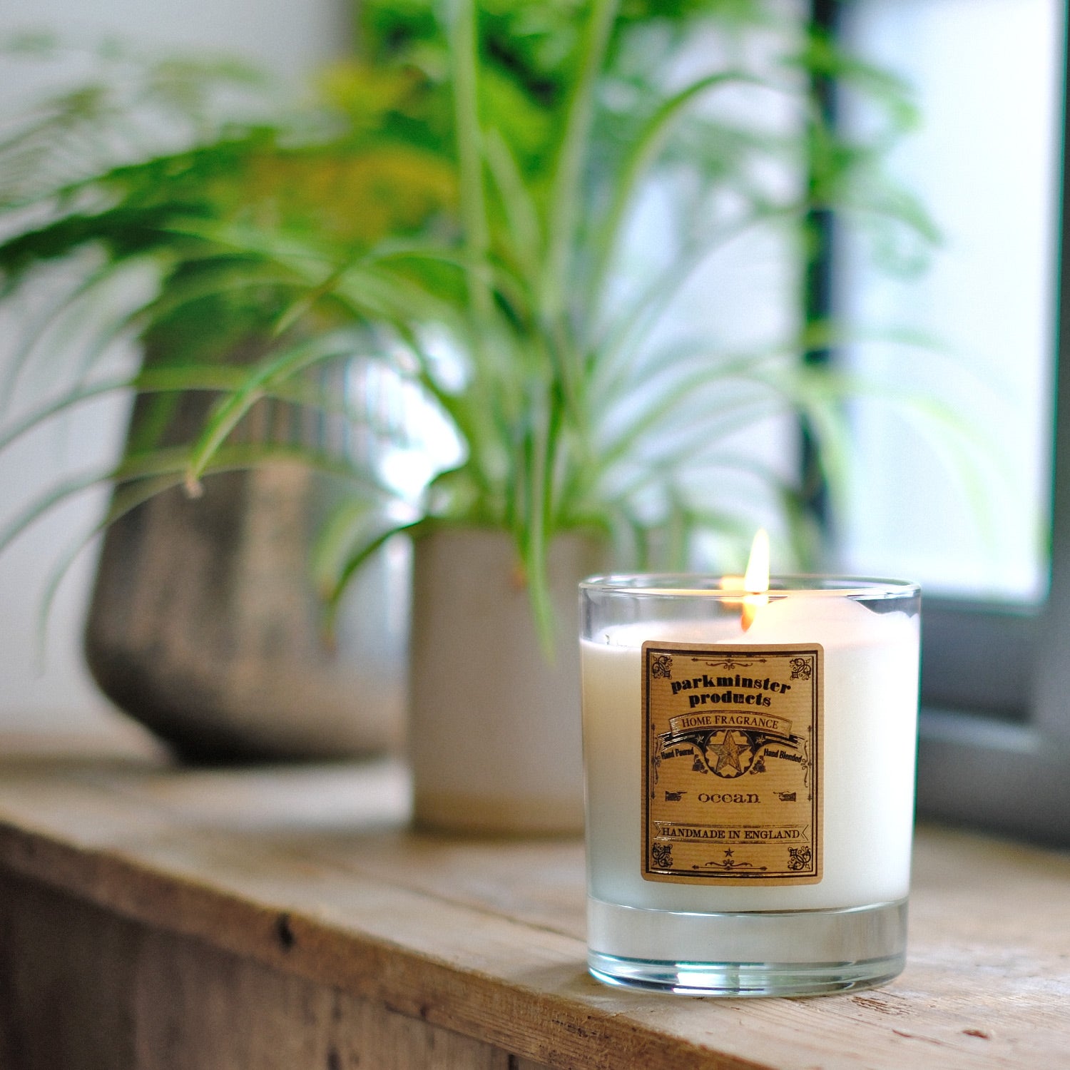 OCEAN Scented Soy Candle: Enjoy a 220g handcrafted soy wax candle, made in Cornwall by Parkminster. Infused with an ocean fragrance, it’s plastic-free, sustainable, and available without packaging.