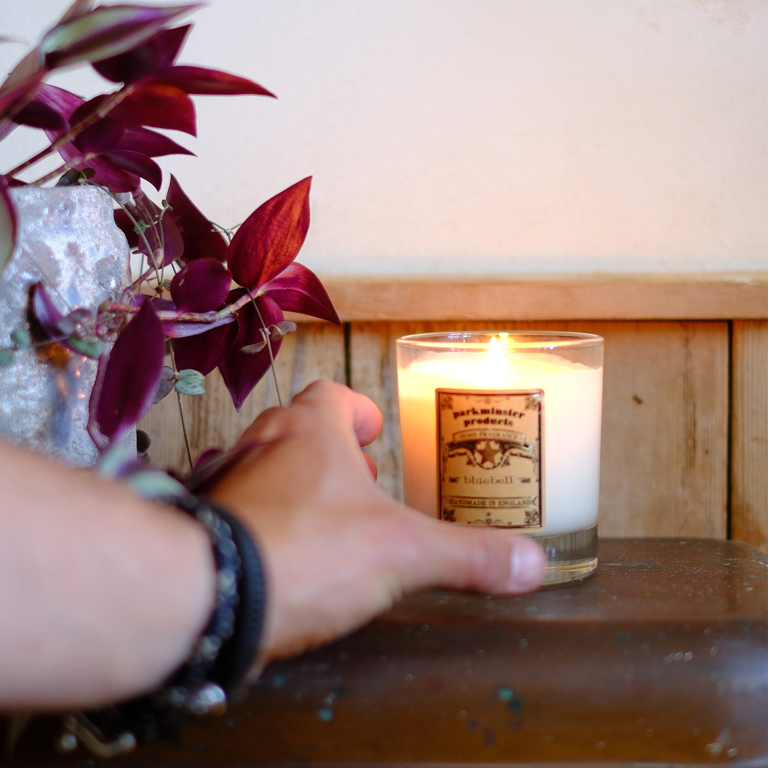 Parkminster's large votive soy wax candles, handcrafted with a unique bluebell scent, created in our Cornish workshop by skilled artisans