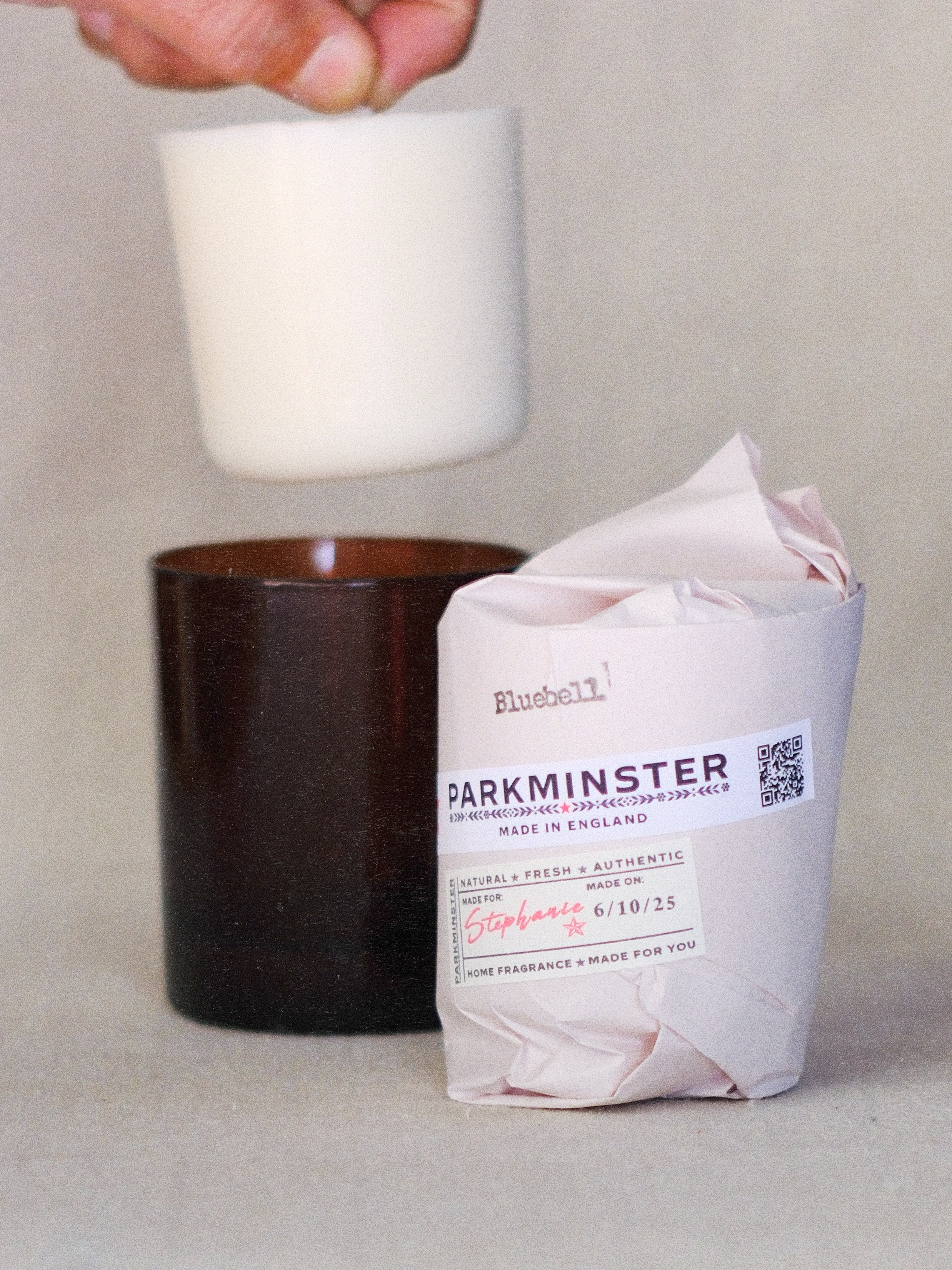 Parkminster Bluebell Candle Refill – natural soy wax refill in fresh floral bluebell fragrance