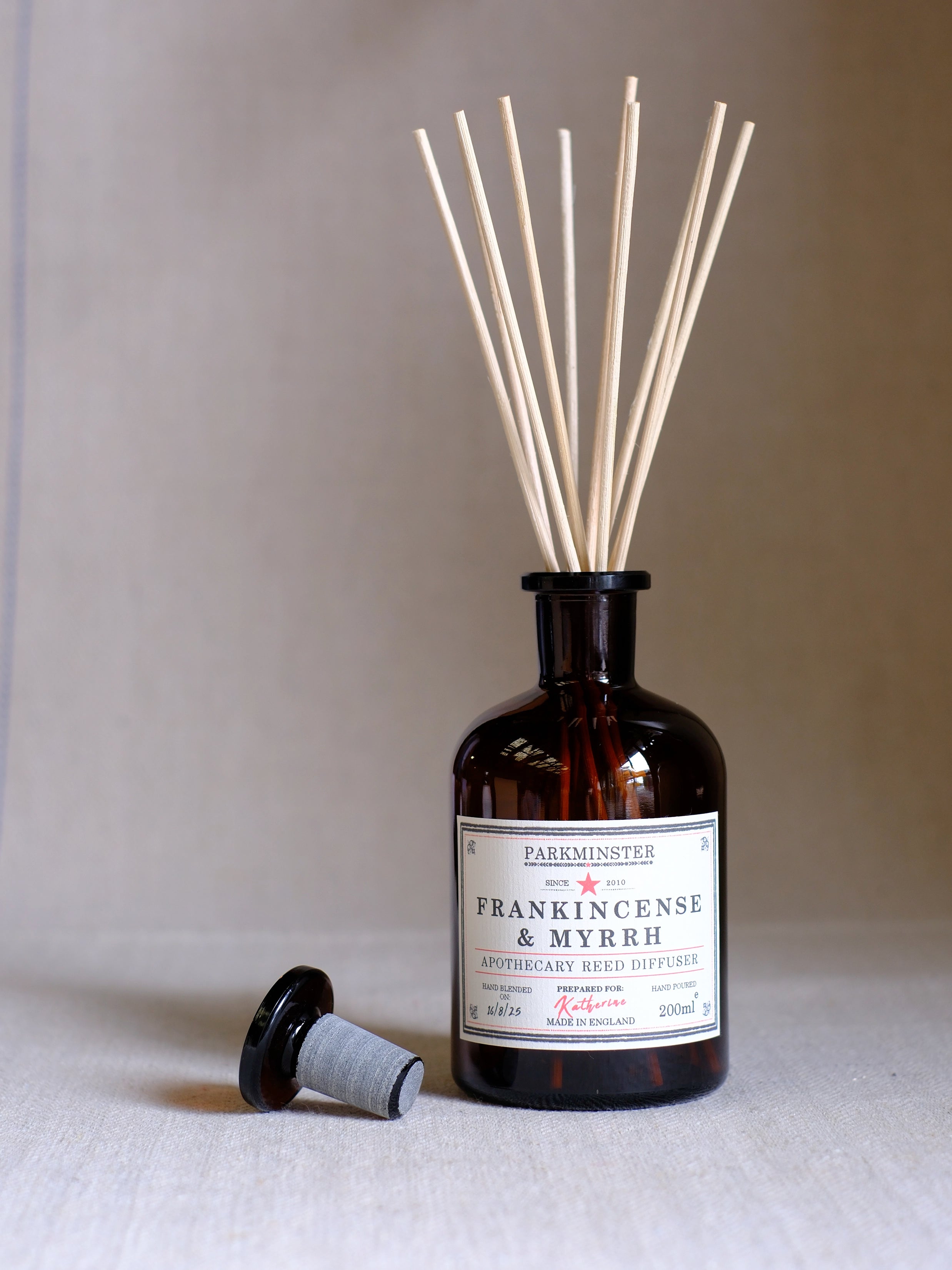 Parkminster Frankincense & Myrrh Apothecary Reed Diffuser 200ml – natural home fragrance, room diffuser, Parkminster reed diffuser