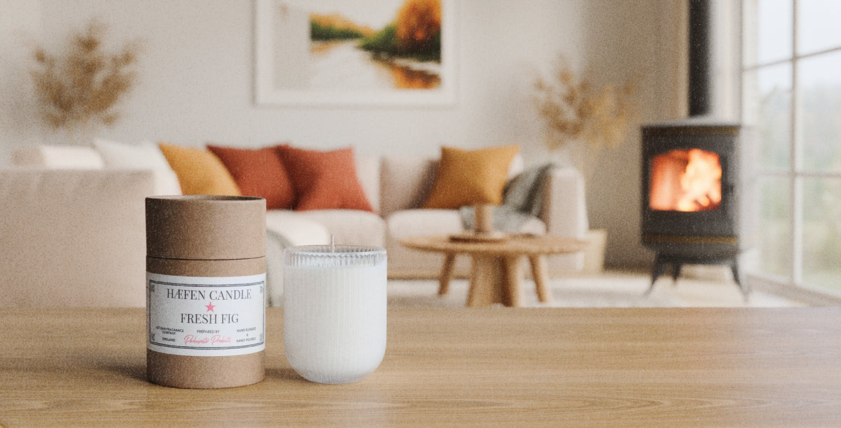 Parkminster Fresh Fig HÆFEN Candle, our best-selling fig fragrance in a natural soy wax candle, handmade to order.