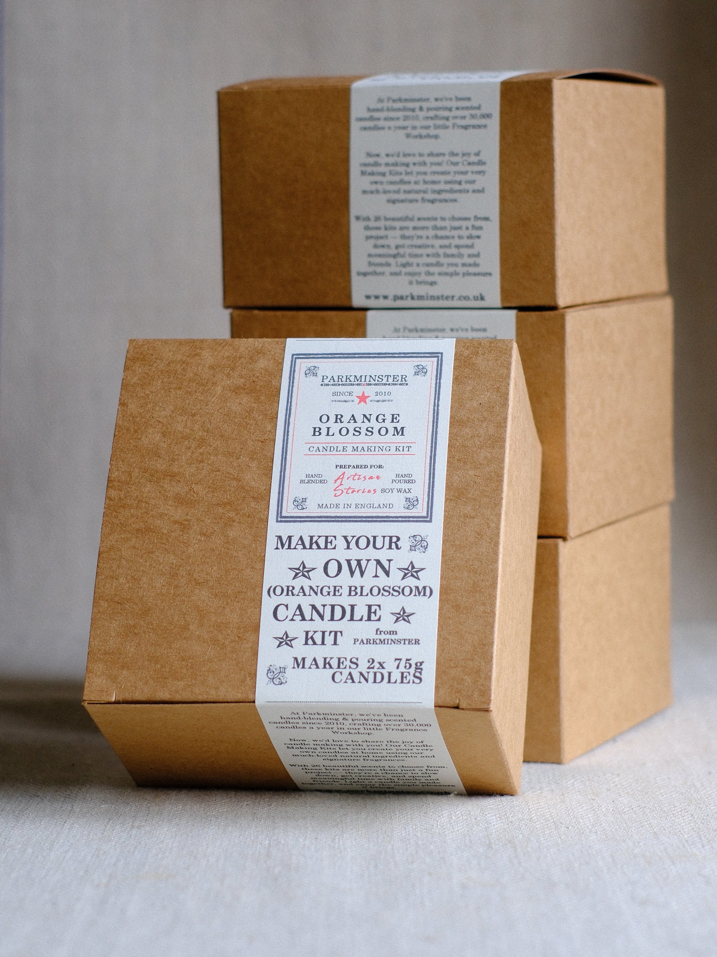 DIY Orange Blossom Candle Kit by Parkminster – natural soy wax candle gift set with uplifting floral fragrance, ideal for making candles at home.