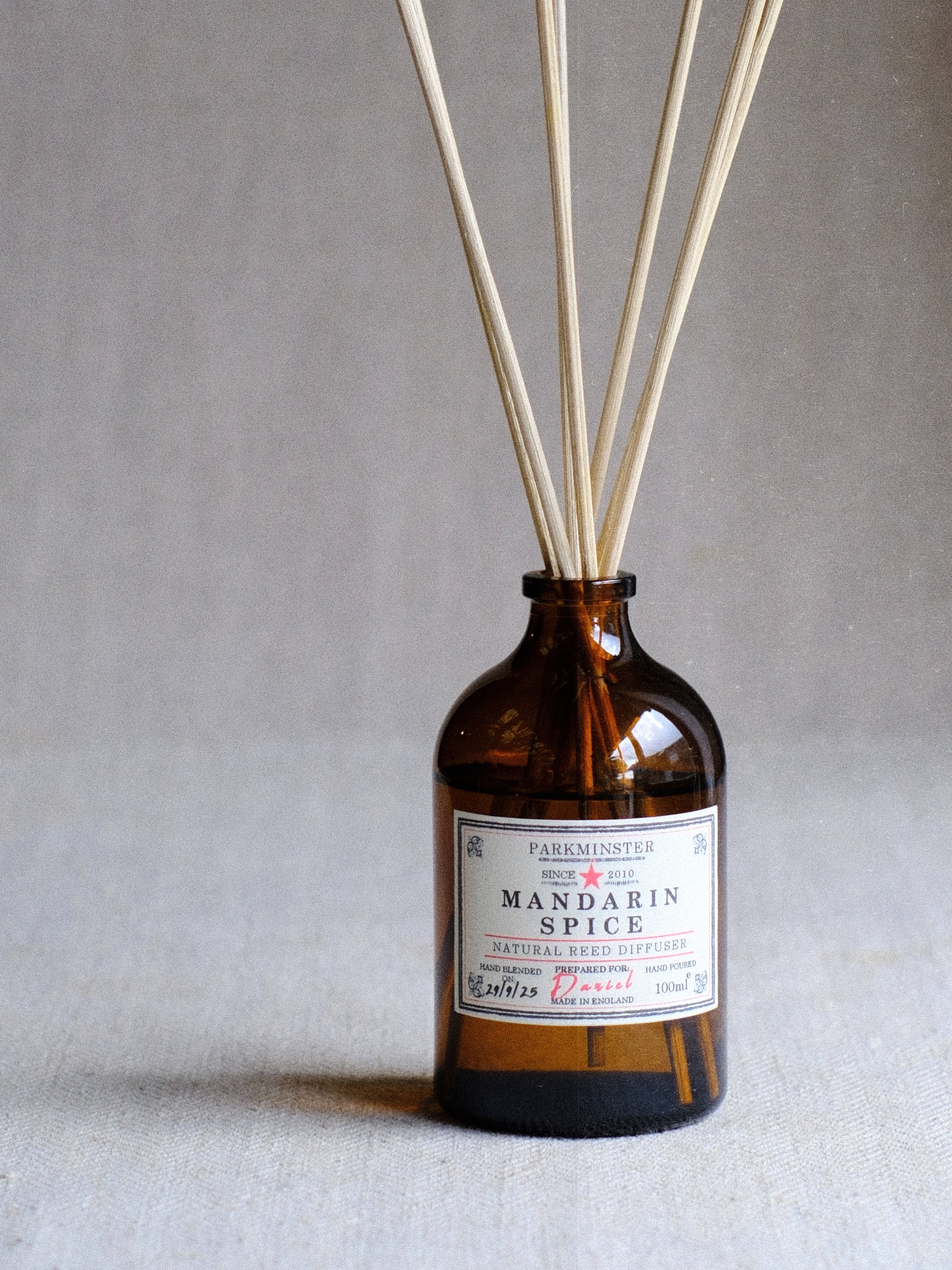Parkminster Mandarin Spice Reed Diffuser – natural citrus, cinnamon & clove home fragrance oil - perfect Christmas fragrance