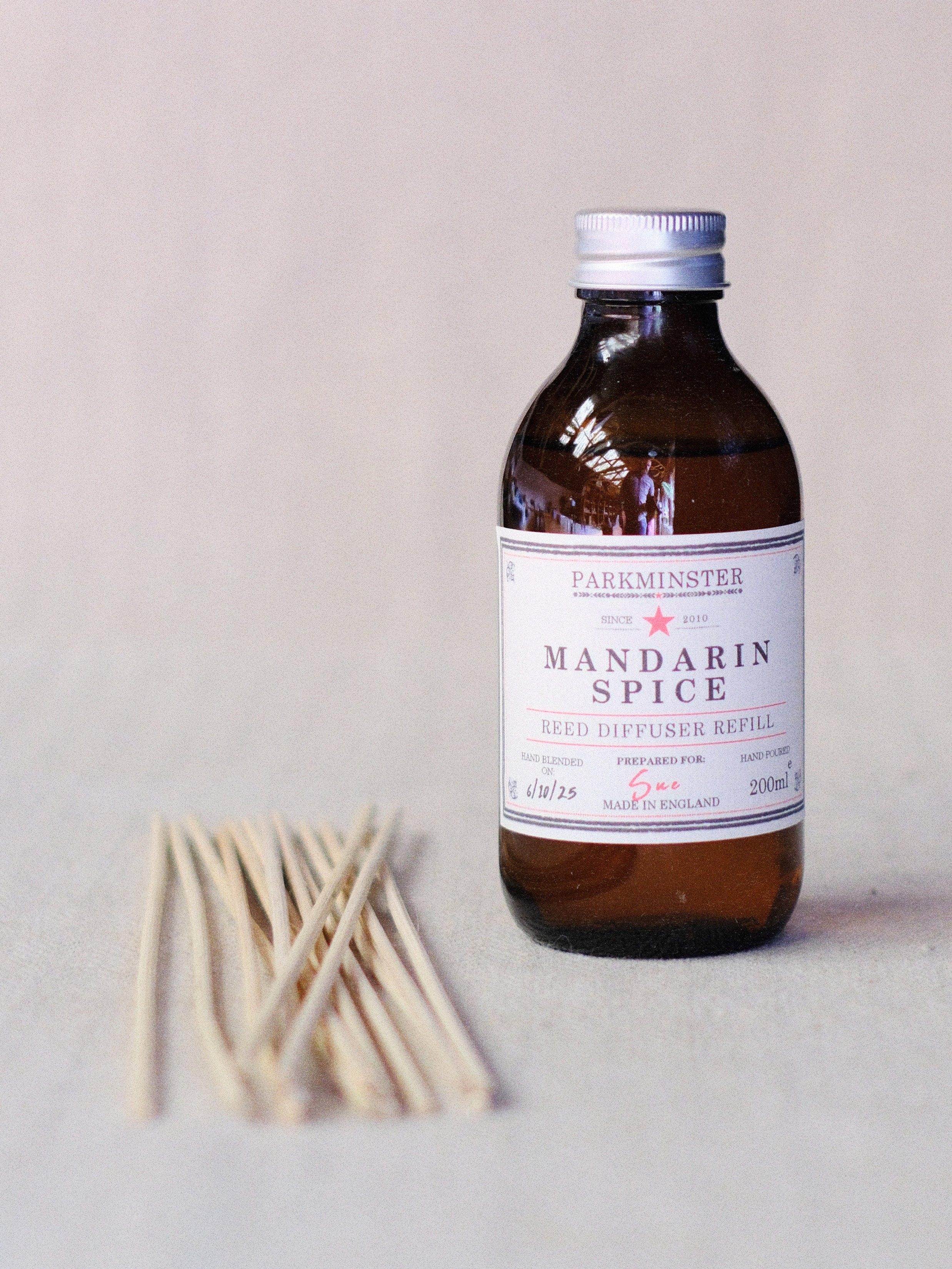 arkminster Mandarin Spice Reed Diffuser Refill 200ml – natural, plant-based festive fragrance with mandarin, cinnamon & clove - made with 100% essential oils