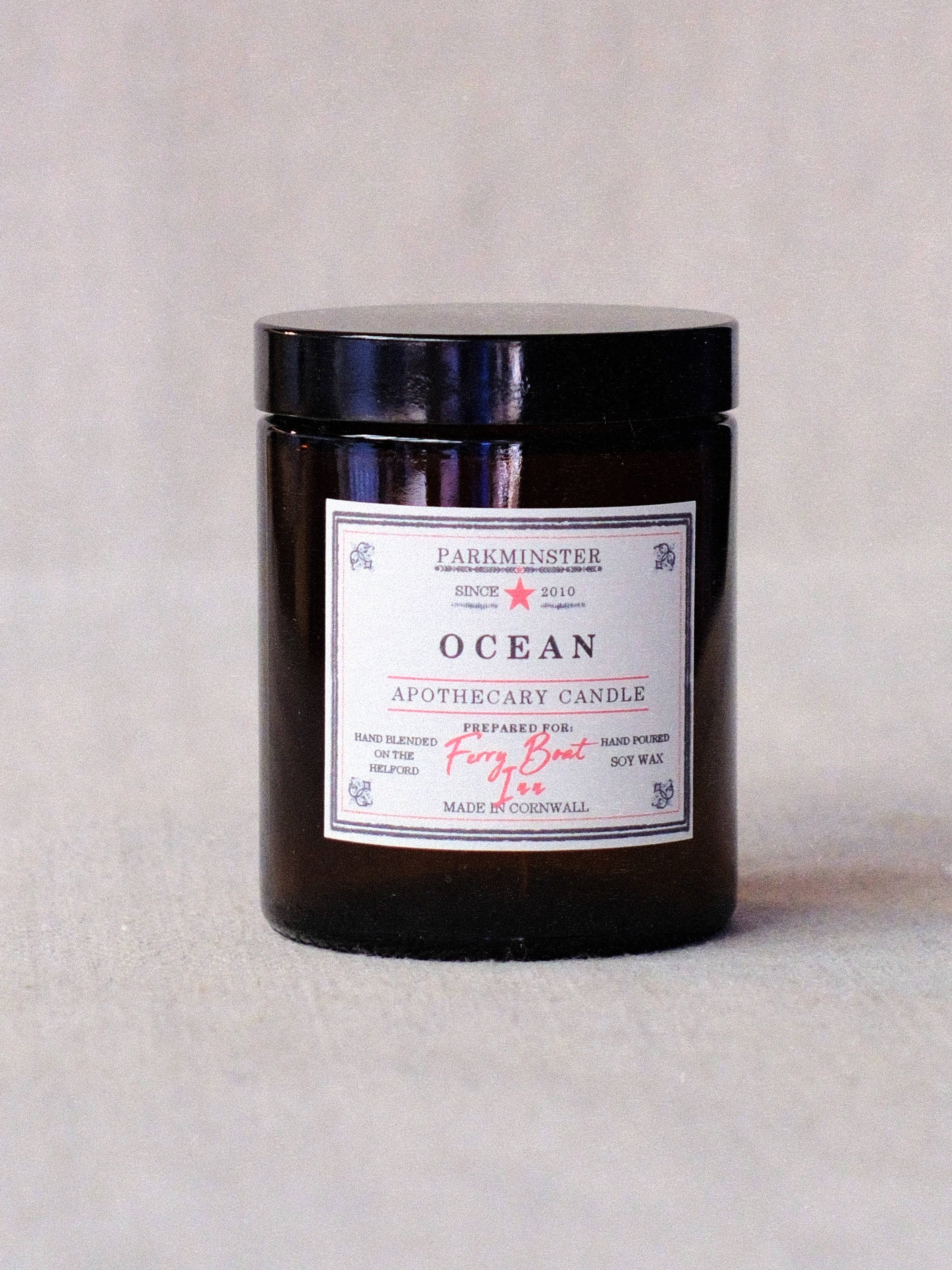 Parkminster Ocean Apothecary Jar Candle 180g – fresh sea breeze fragrance with ozone, sea salt, juniper, cedarwood, tea tree & lemon notes in a natural soy wax candle