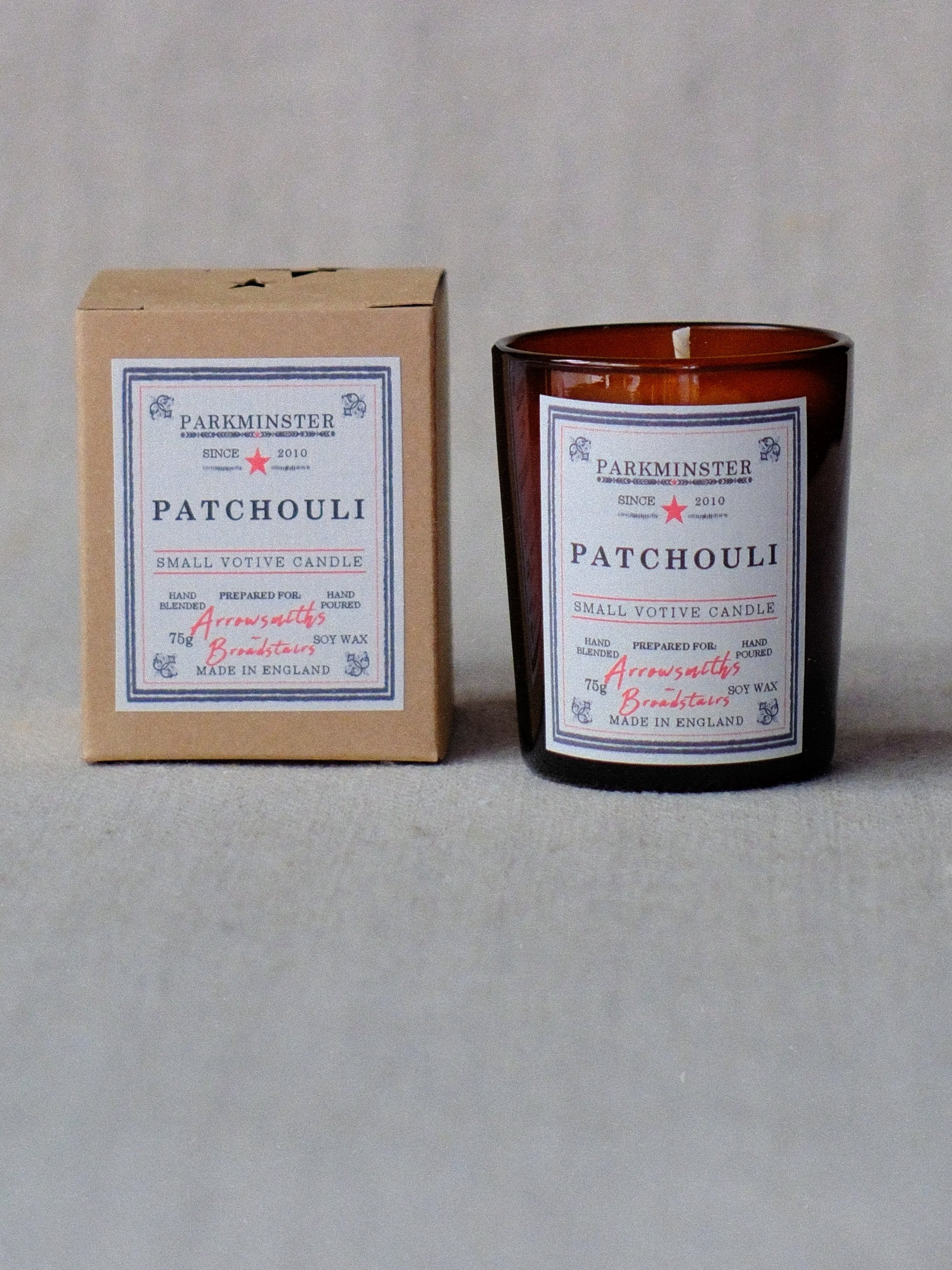 Parkminster Patchouli Small Votive Candle 75g – natural soy wax candle with 100% patchouli essential oil fragrance