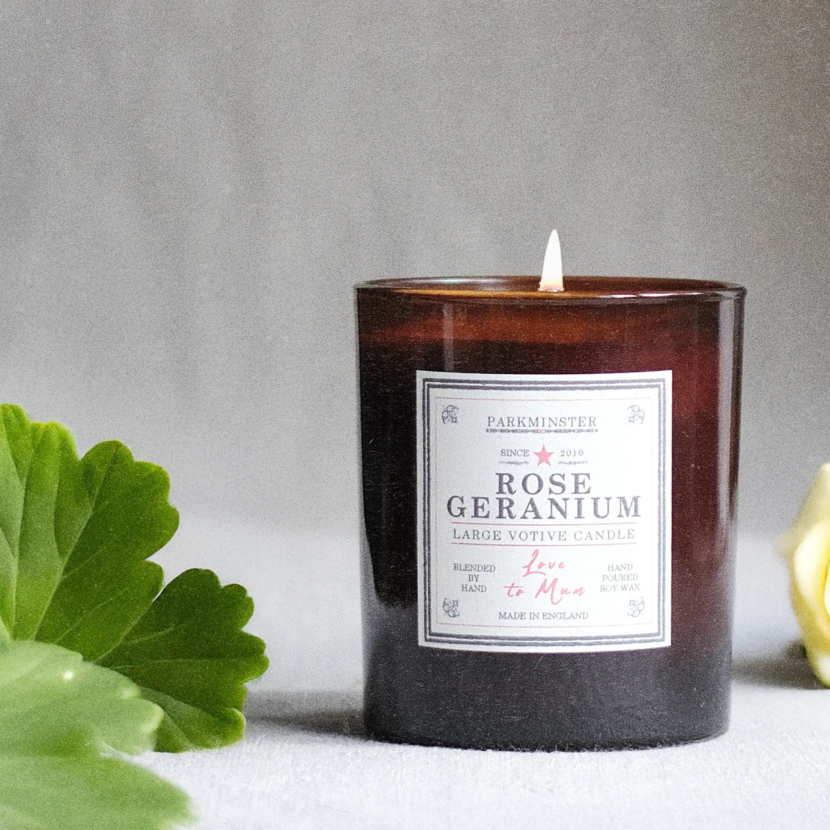 botanical aroma candleーrose geraniumー parkminster-rose-geranium-