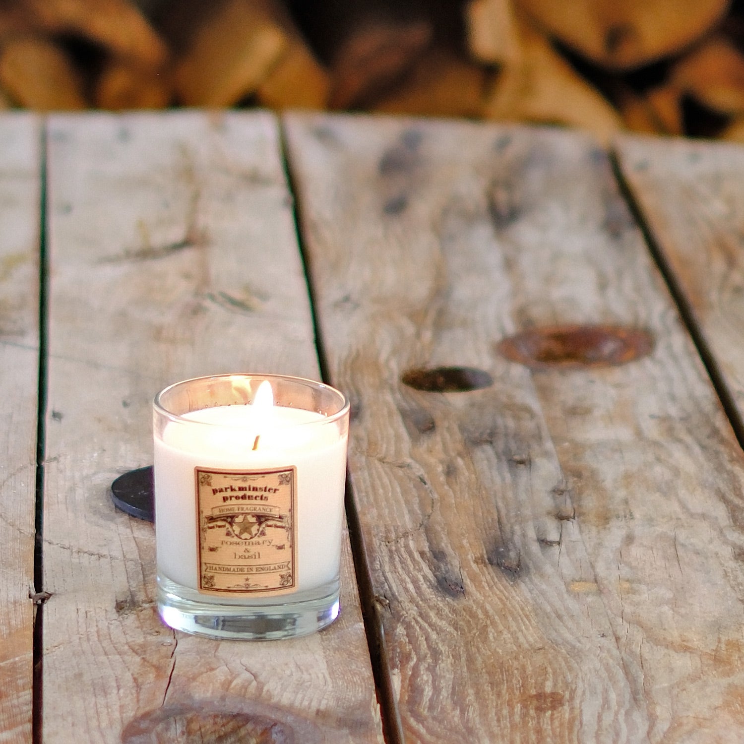 Rosemary & Basil Fragranced Soy Candle: Handcrafted in Cornwall by Parkminster, this 220g candle made with 100% essential oils offers a fresh, herbal, and sweet scent. Sustainable soy wax, plastic-free with a packaging-free option.