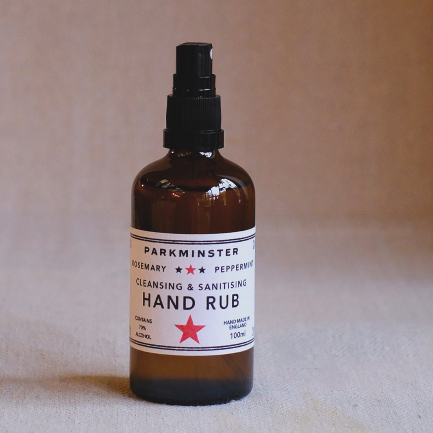 Natural Hand Rub with 70% Alcohol, Rosemary & Peppermint Essential Oils – Antibacterial, Cleansing & Skin-Soothing. Eco-Friendly, Palm-Free Formula. Parkminster