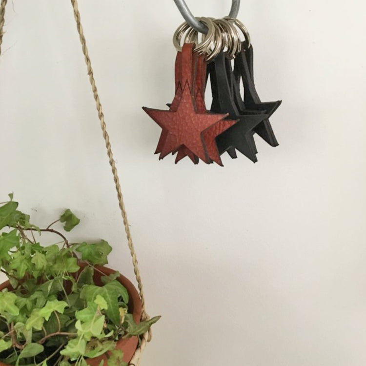 Leather Star Keyring - Bronte Bags - Beautifully Scented Candles, Reed Diffusers for your home or office - Bronte Bags