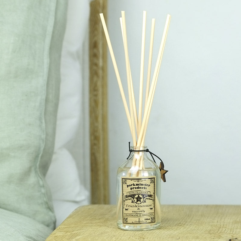 Parkminster Frankincense & Myrrh Christmas scented Reed Diffuser 100ml 3.3fl oz Hand Blended and Hand Poured in Cornwall Sussex