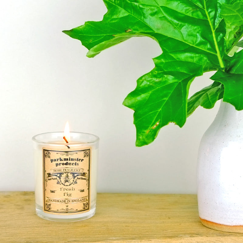 Fresh Fig Scented Votive Candle by Parkminster Hand Blended and Hand Poured using Natural Plant Based Ingredients & Vegan. Always Made by Us in our Cornwall & Sussex Workshops