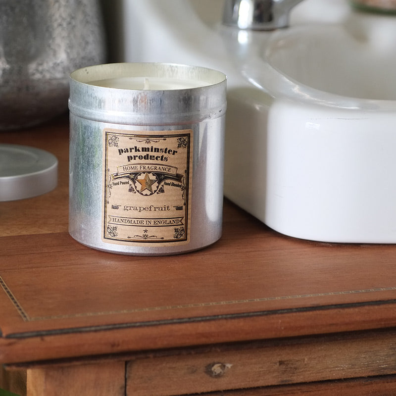 Grapefruit Scented Tin Candle by Parkminster - 350g 12oz - Beautiful Scents in a stylish aluminium tin which is perfect for reuse or recycling