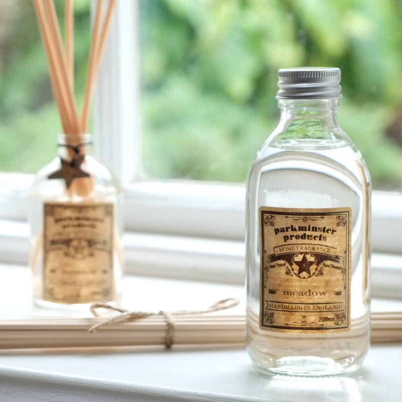 Meadow scented Reed Diffuser Refill 200ml 6.6fl oz By Parkminster Home Fragrance Company Cornwall