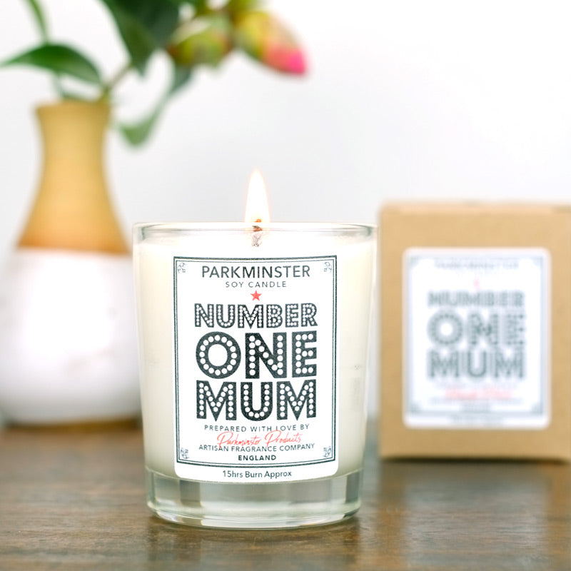 Mother's Day Rose Geranium Scented Candle by Parkminster Home Fragrance Company. Scented Candles Reed Diffusers & Bath Products for Mums everywhere