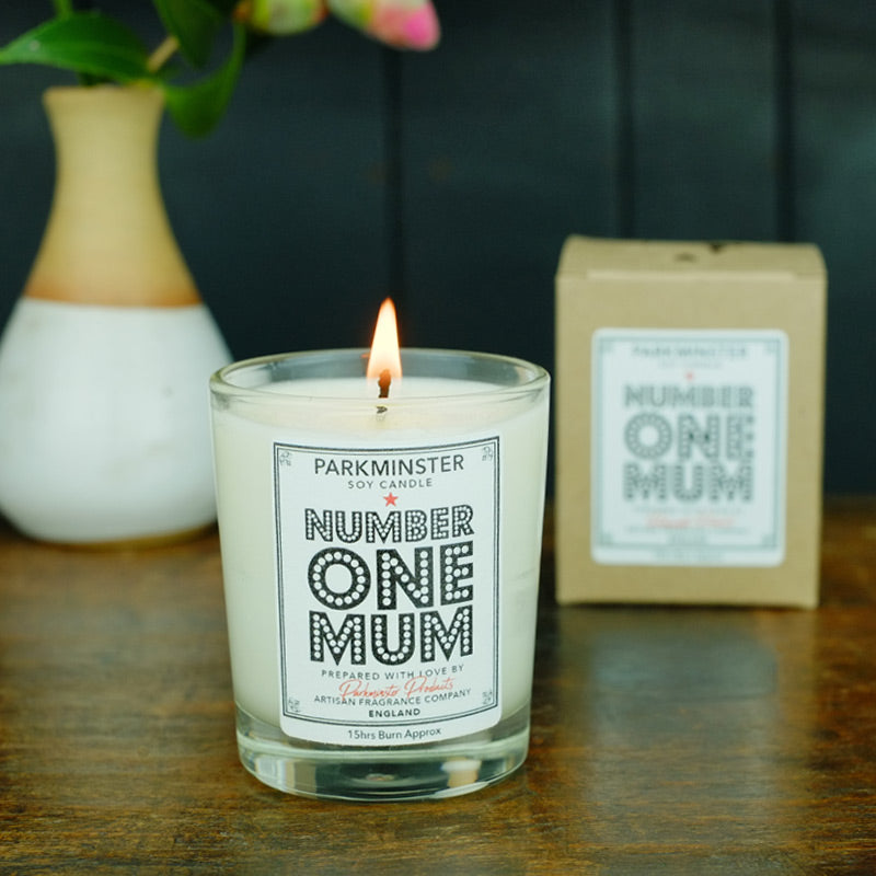 Mother's Day Scented Candle in Rose Geranium fragrance by Parkminster Home Fragrance Company. Scented Candles Reed Diffusers & Bath Products for Mums everywhere