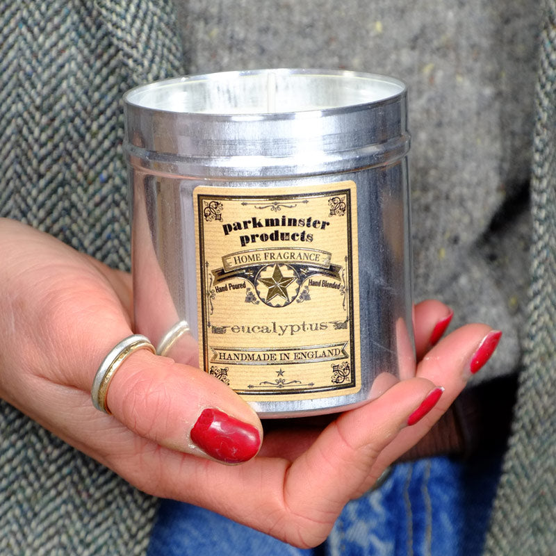 Eucalyptus Scented Tin Candle by Parkminster - 350g 12oz - Beautiful Scents in a stylish aluminium tin which is perfect for reuse or recycling