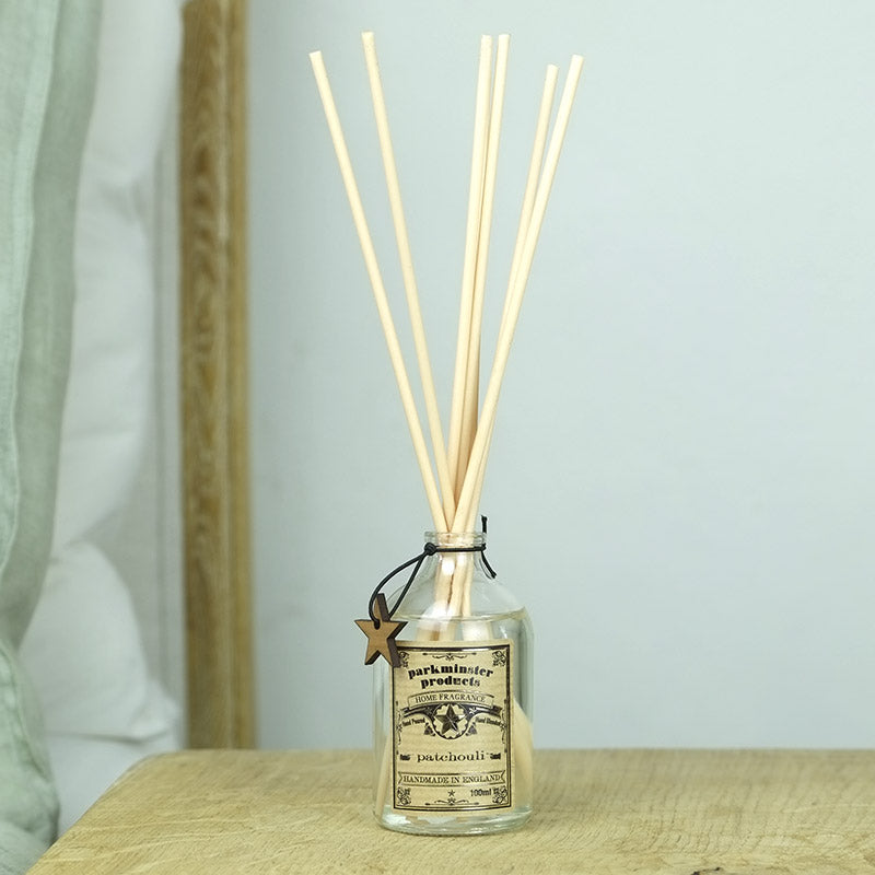 Patchouli scented Reed Diffuser by Parkminster 100ml 3.3fl oz Hand Blended and Hand Poured in Cornwall Sussex