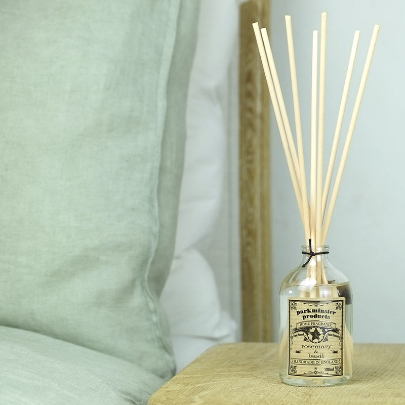 Rosemary & Basil scented Parkminster Reed Diffuser 100ml 3.3fl oz Hand Blended and Hand Poured in Cornwall Sussex