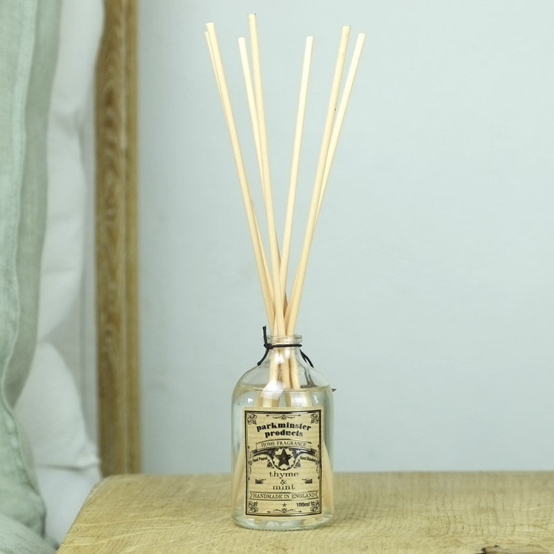 Parkminster Thyme & Mint scented Reed Diffuser 100ml 3.3fl oz Hand Blended and Hand Poured in Cornwall Sussex