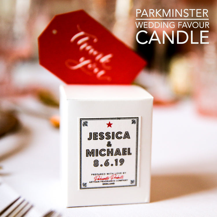 Wedding Favour Votive - Scented Votive Candles with Bespoke Personalised Labels - Beautifully Scented Candles, Reed Diffusers for your home or office - Parkminster Wedding